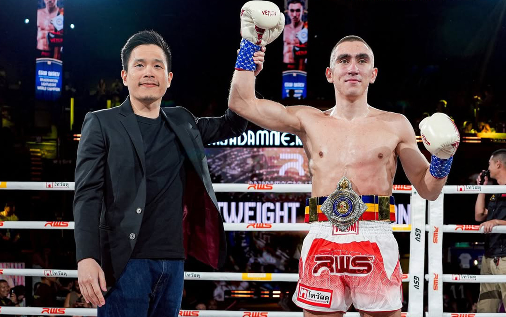 Egor Bikrev becomes first Russian Rajadamnern Stadium champion with TKO win over Sangmanee
