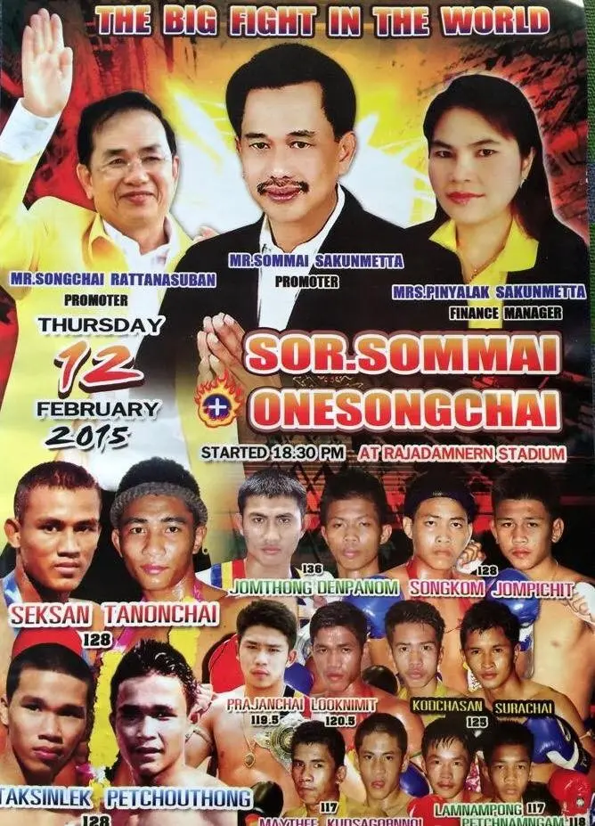 Sor. Sommai + OneSongchai (Rajadamnern) poster