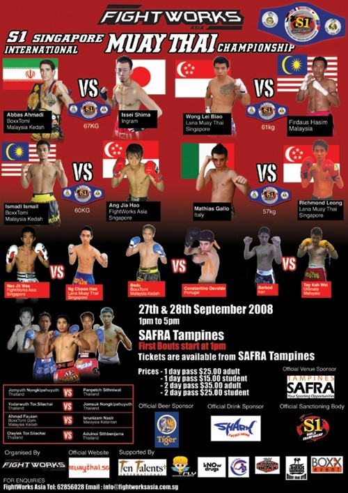 S1 Singapore International Muay Thai Championship poster