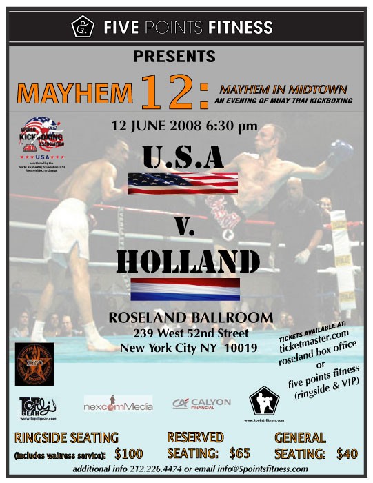 MAYHEM XII: USA vs Holland poster