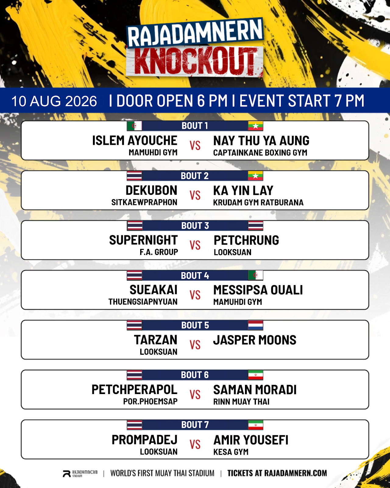 Rajadamnern Knockout (10.08.2026) poster