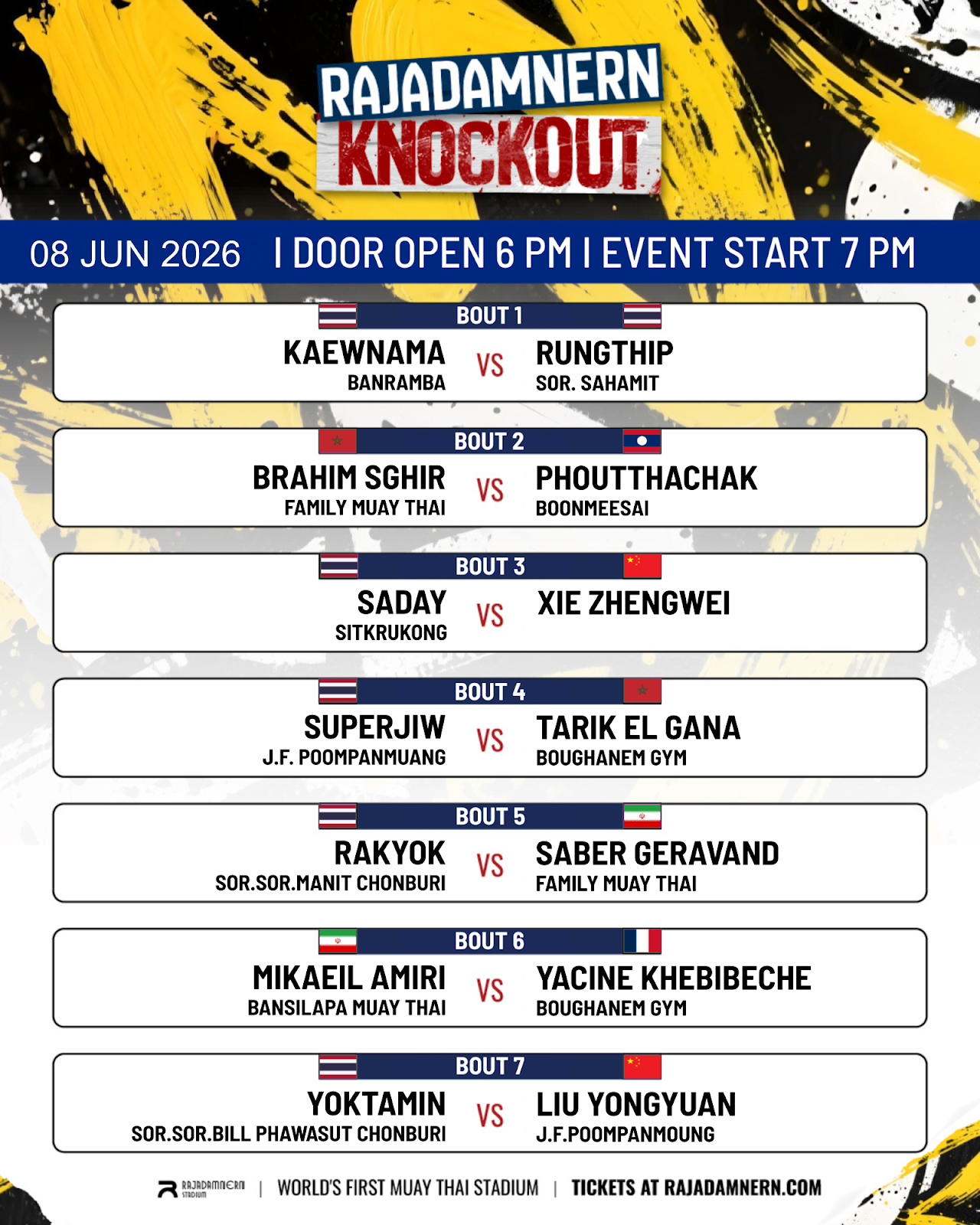 Rajadamnern Knockout (08.06.2026) poster