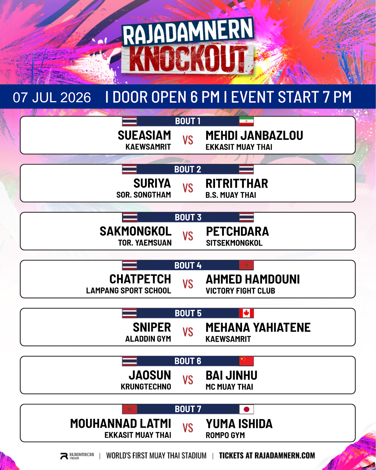 Rajadamnern Knockout (07.07.2026) poster