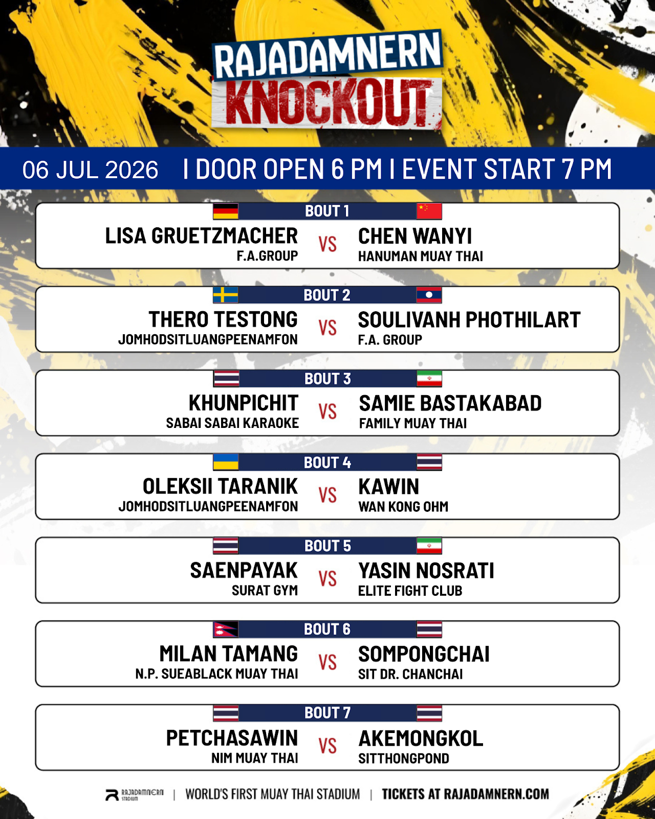 Rajadamnern Knockout (06.07.2026) poster