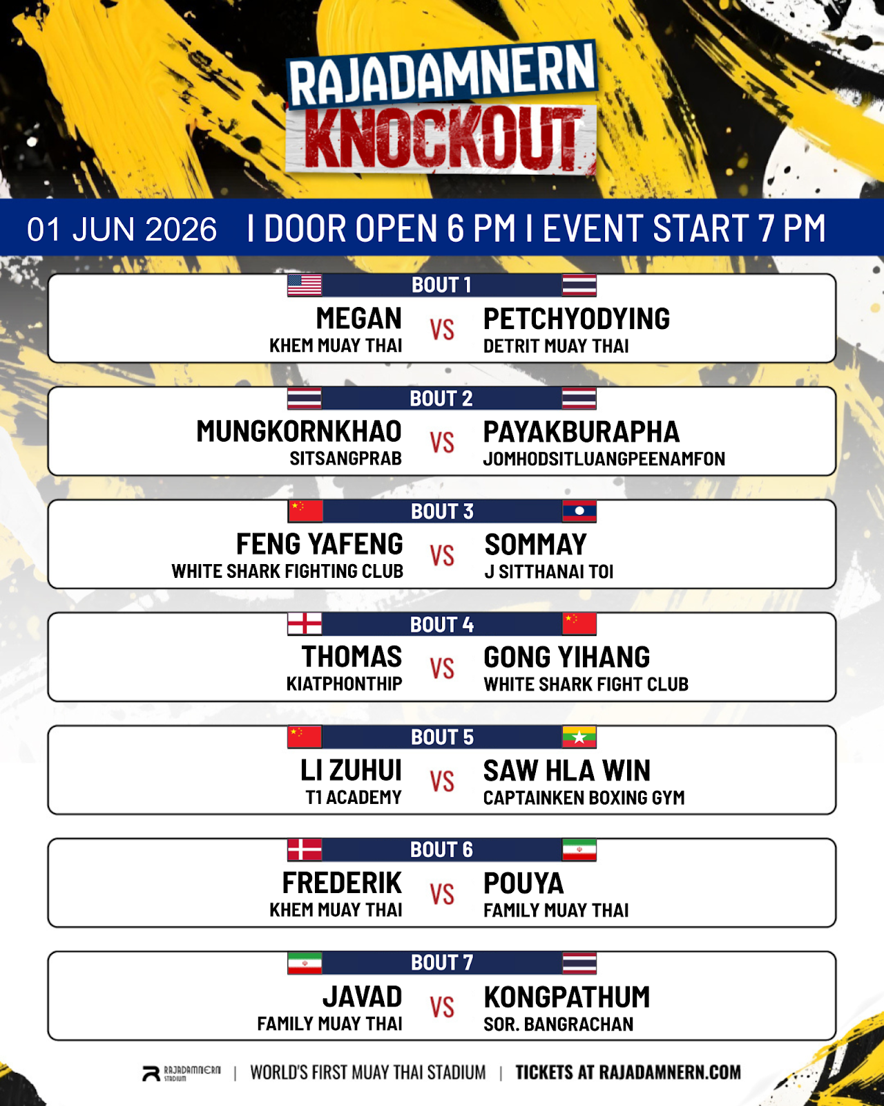 Rajadamnern Knockout (01.06.2026) poster