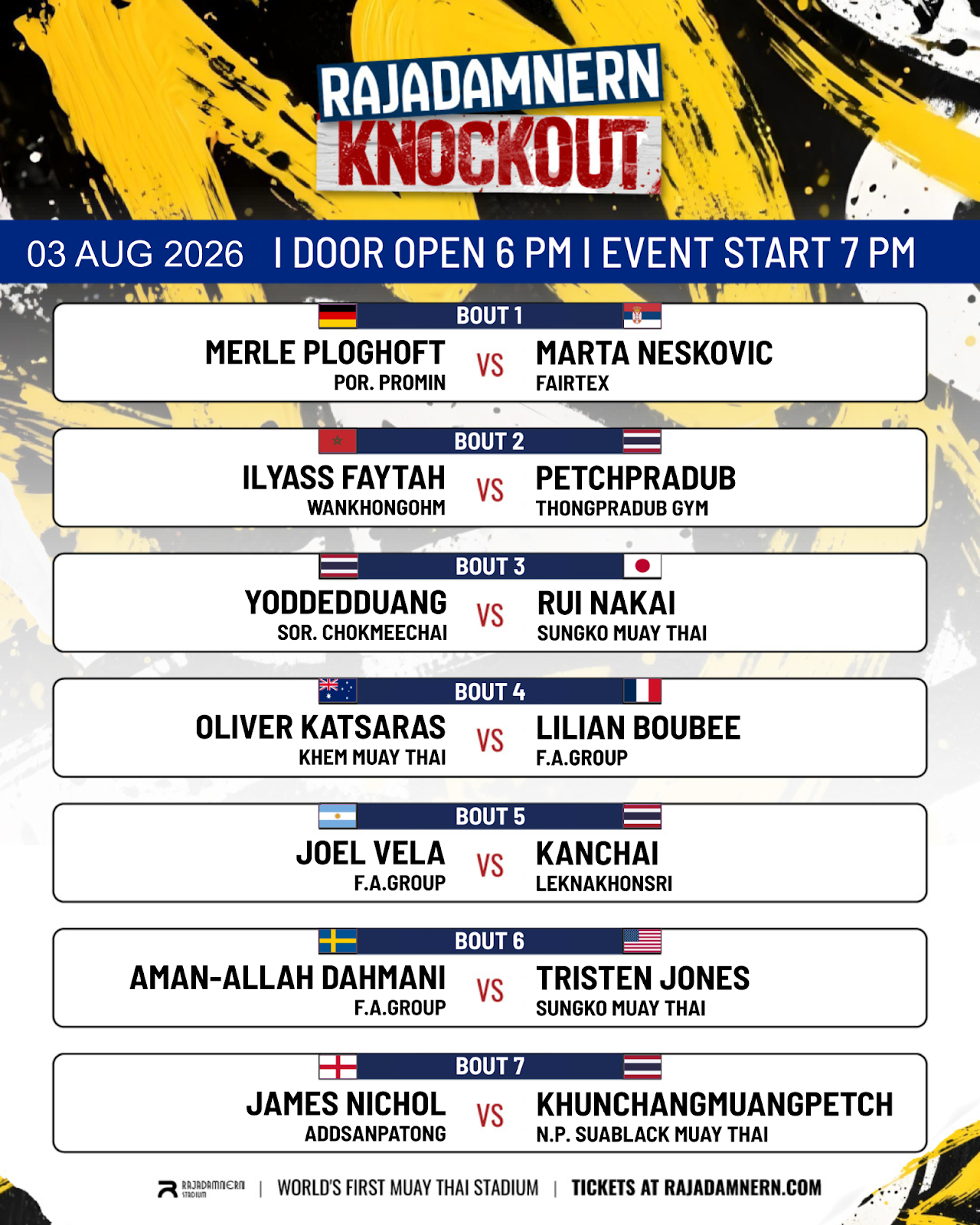 Rajadamnern Knockout (03.08.2026) poster