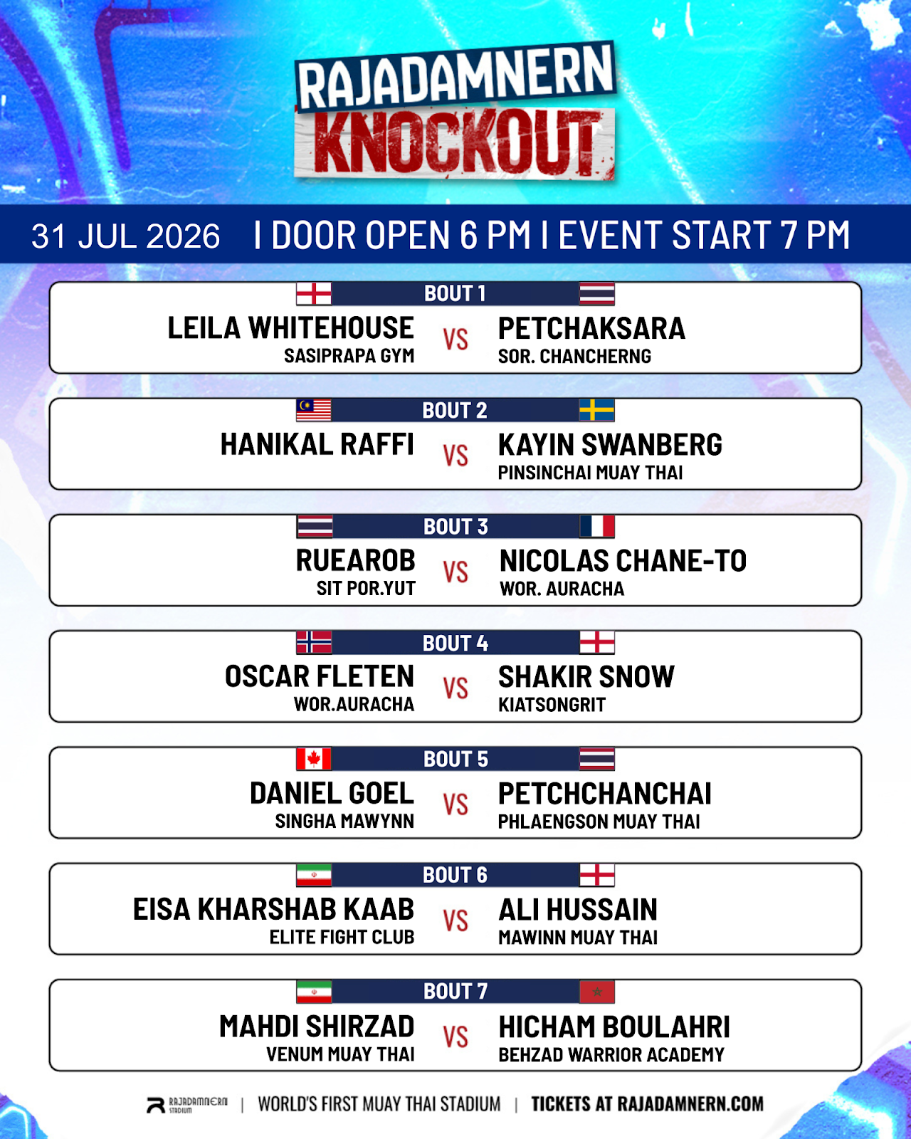 Rajadamnern Knockout (31.07.2026) poster
