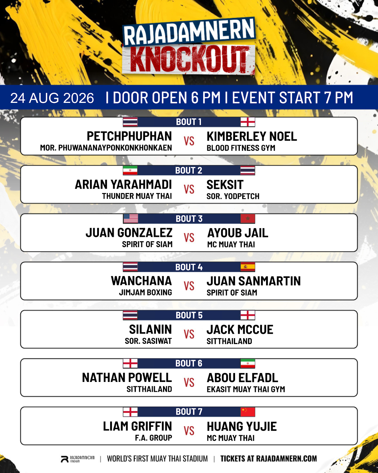 Rajadamnern Knockout (24.08.2026) poster