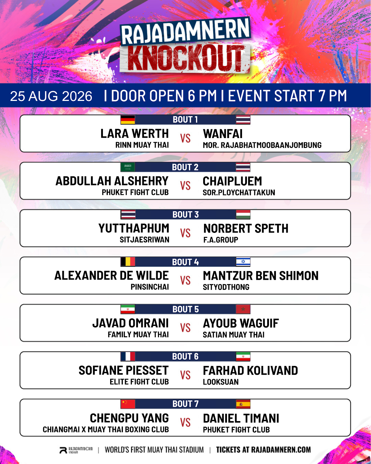 Rajadamnern Knockout (25.08.2026) poster
