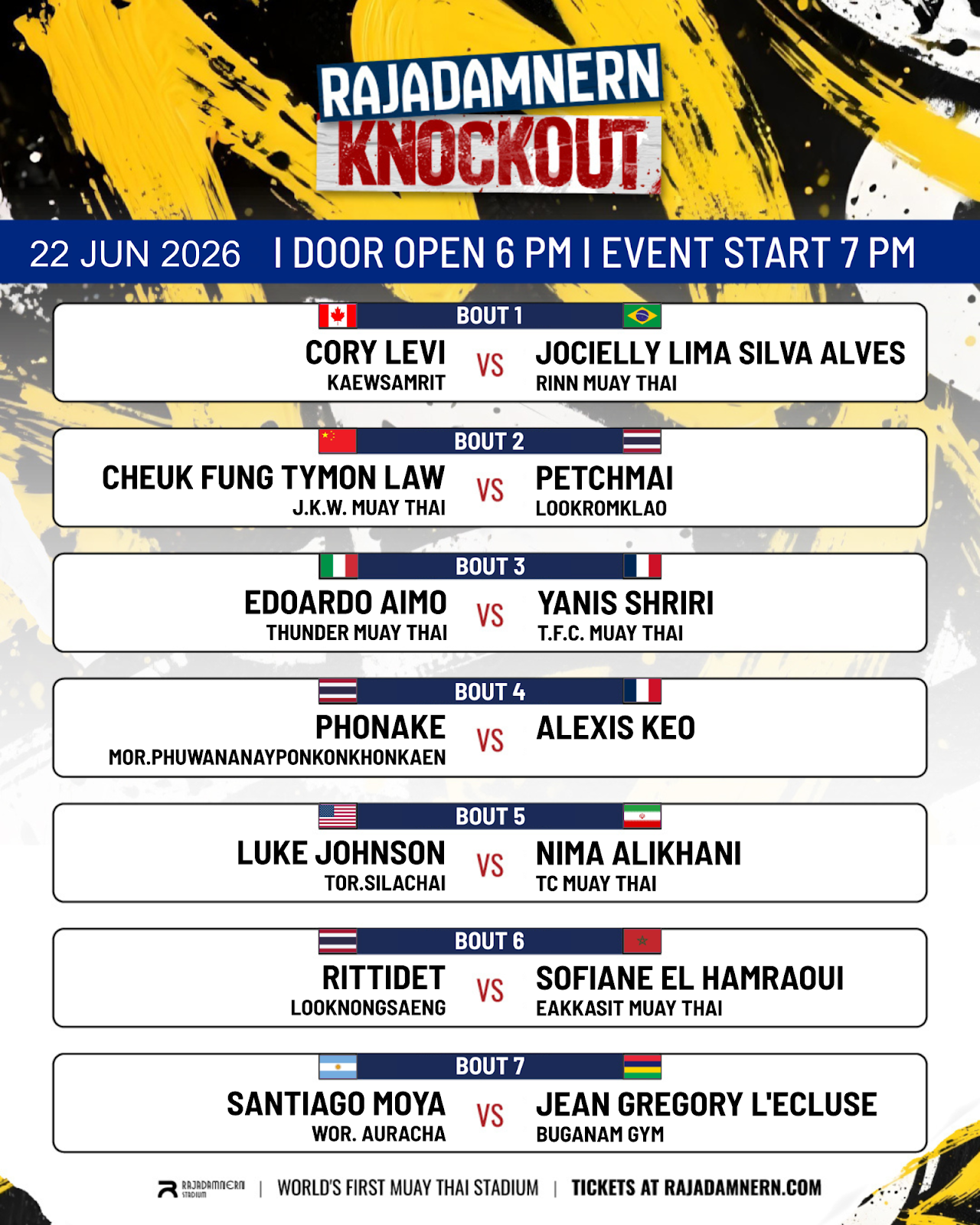 Rajadamnern Knockout (22.06.2026) poster
