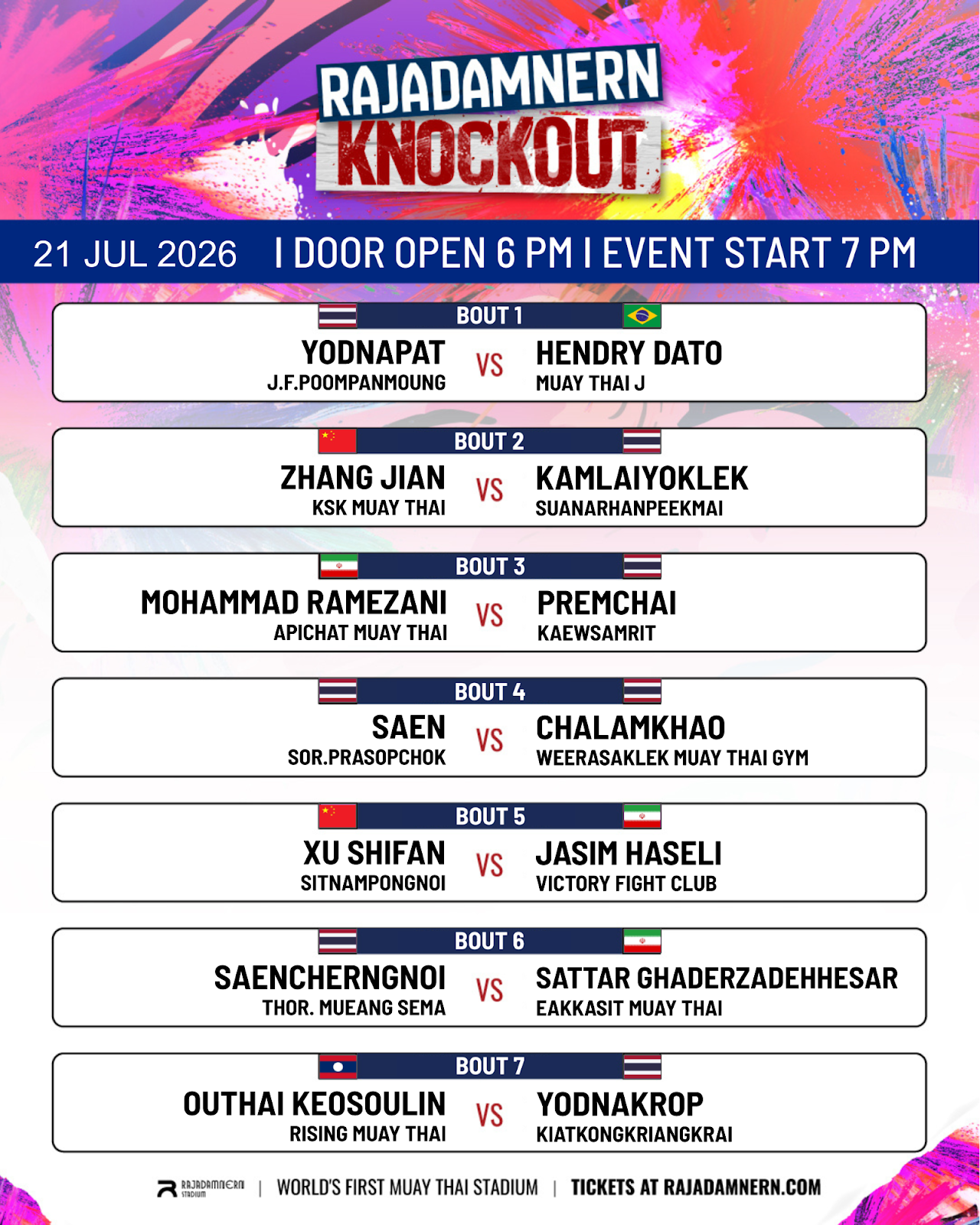 Rajadamnern Knockout (21.07.2026) poster