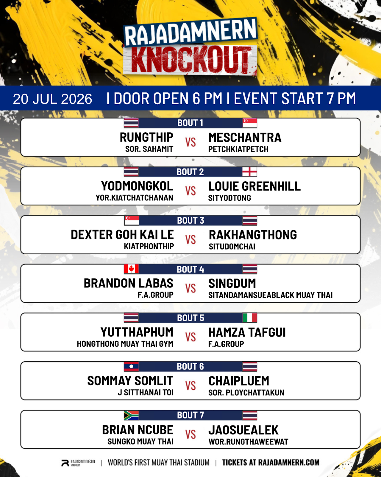 Rajadamnern Knockout (20.07.2026) poster
