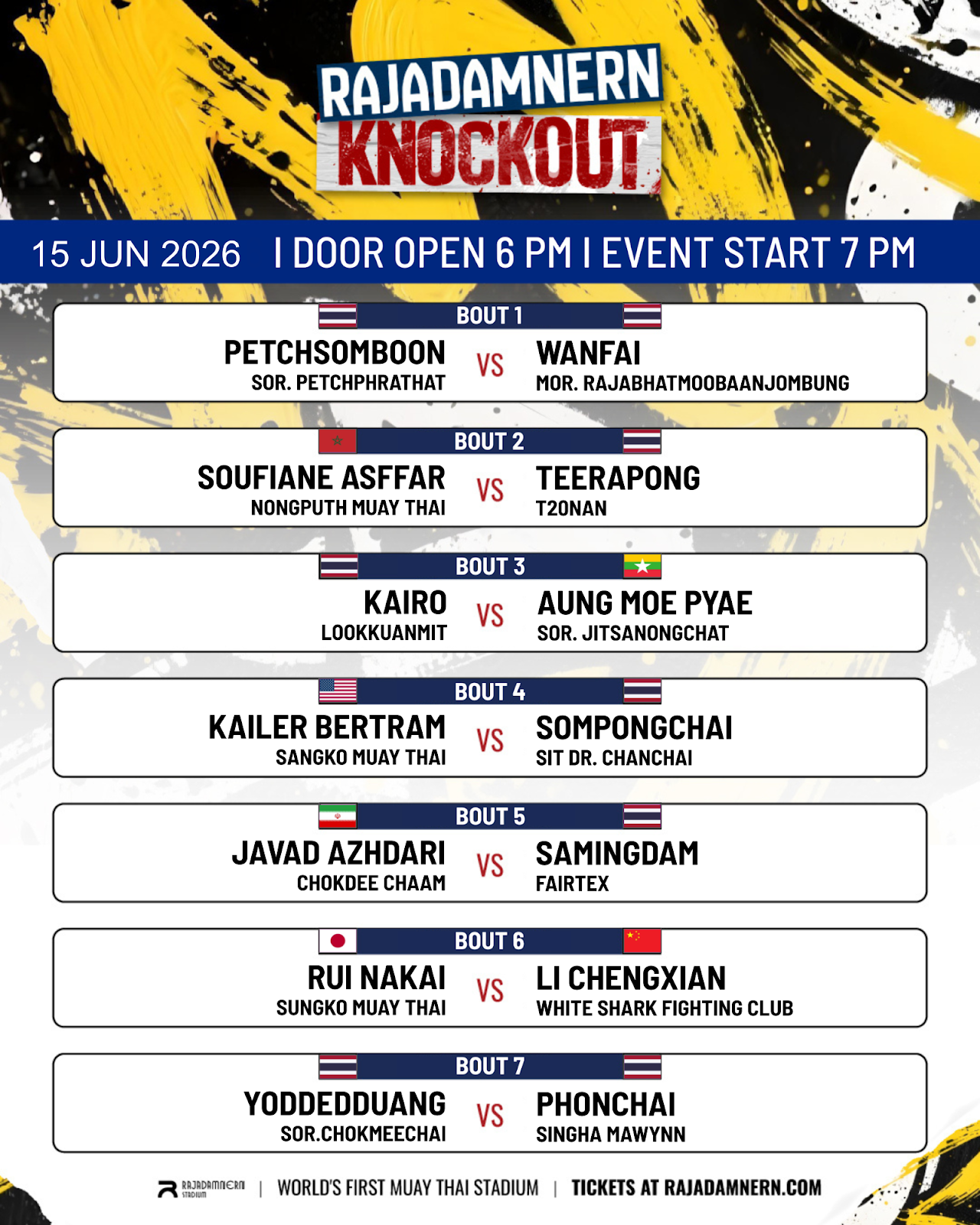 Rajadamnern Knockout (15.06.2026) poster