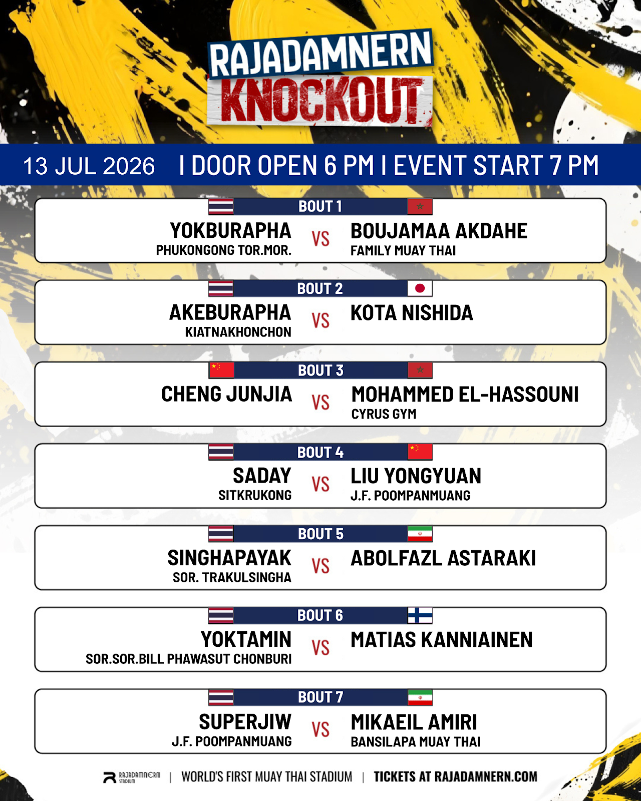 Rajadamnern Knockout (13.07.2026) poster