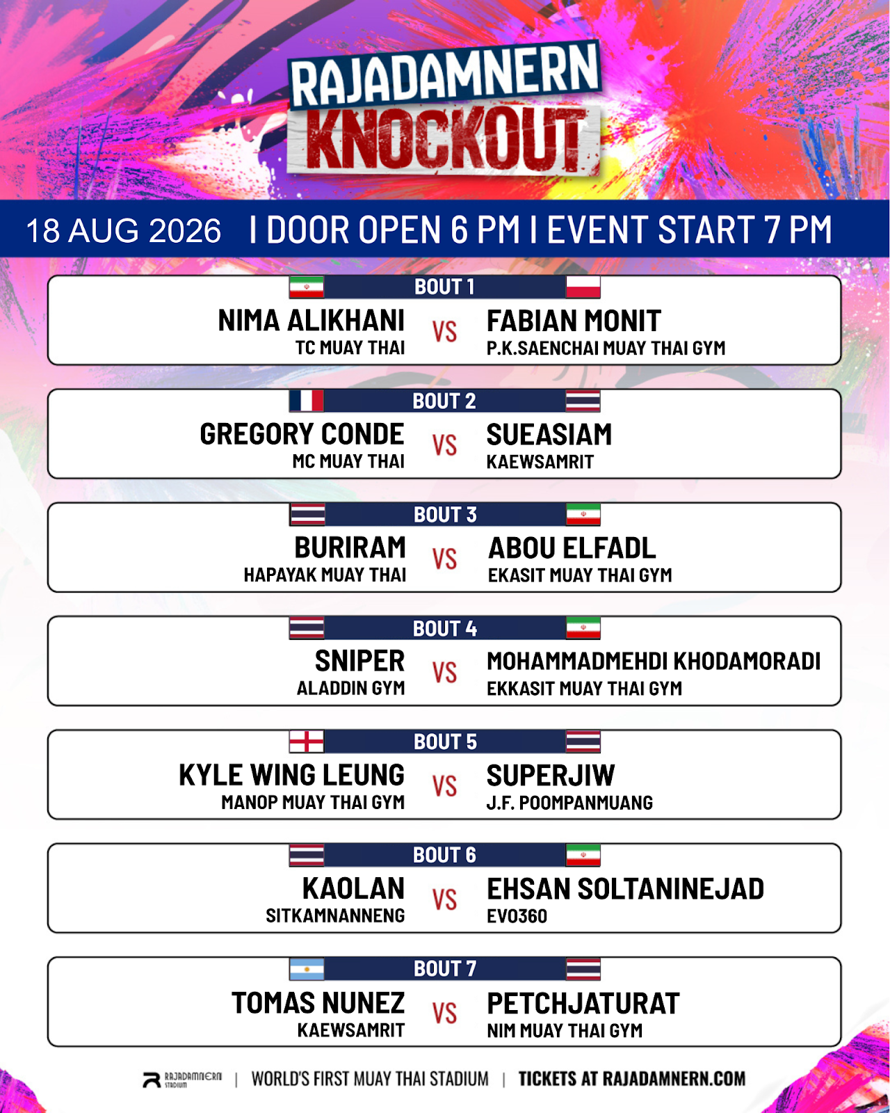 Rajadamnern Knockout (18.08.2026) poster