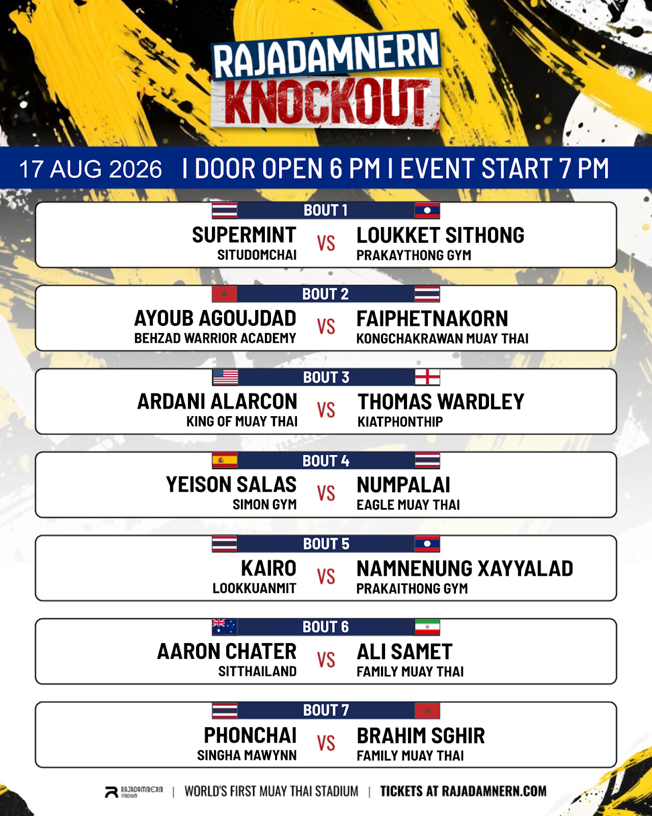 Rajadamnern Knockout (17.08.2026) poster
