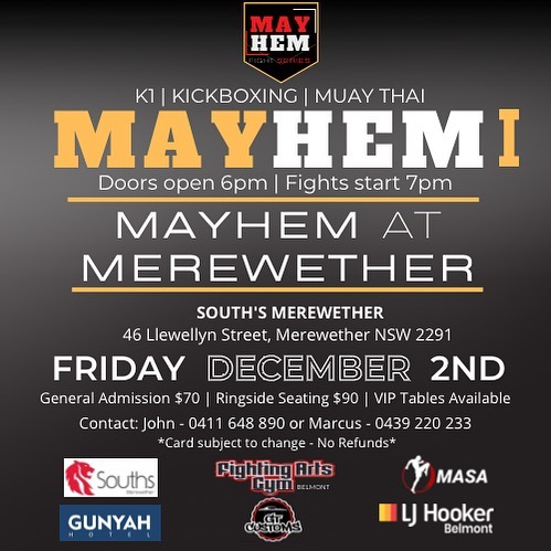 Mayhem At The Merewether 1 poster