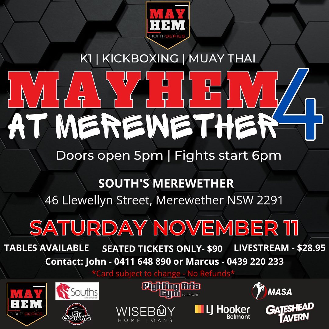 Mayhem At The Merewether 4 poster