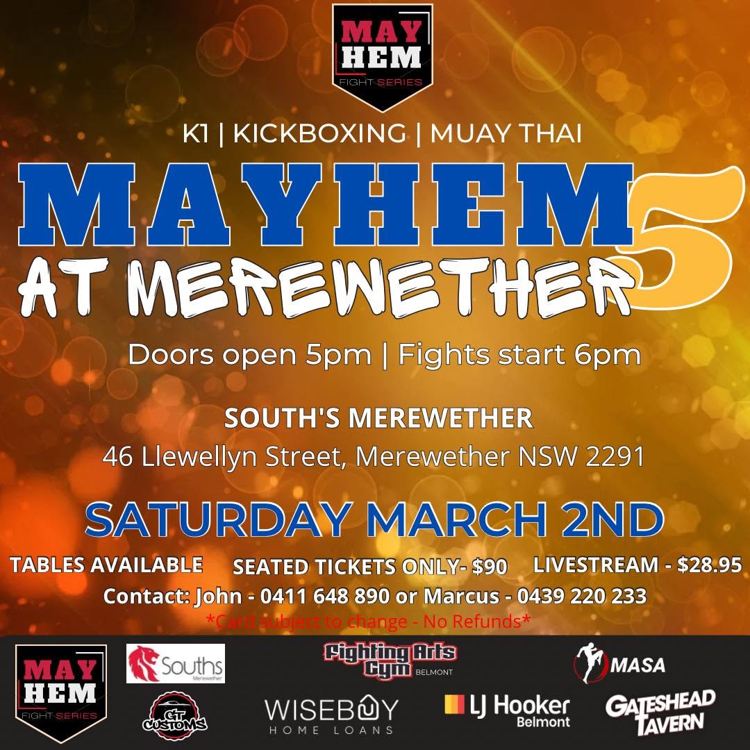 Mayhem At The Merewether 5 poster