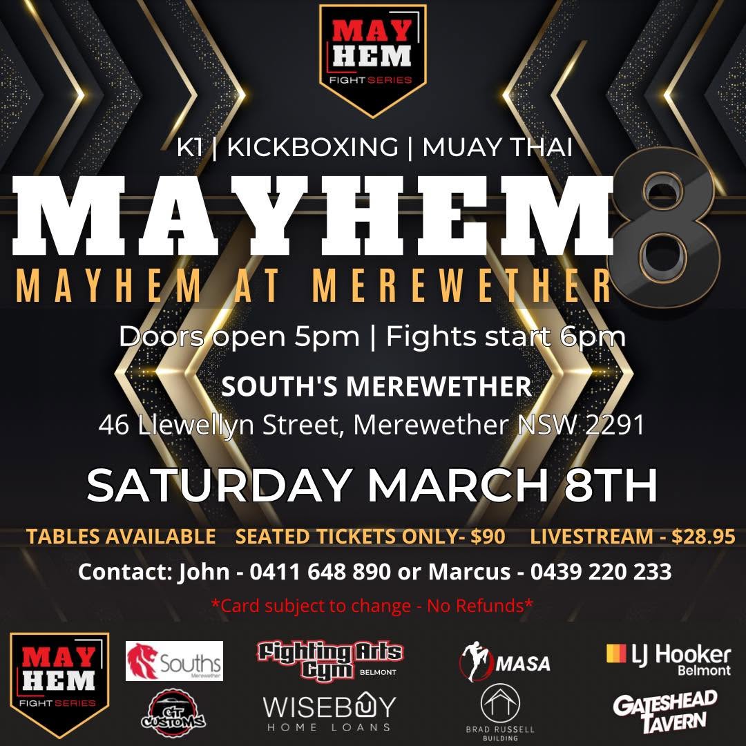 Mayhem At The Merewether 8 poster