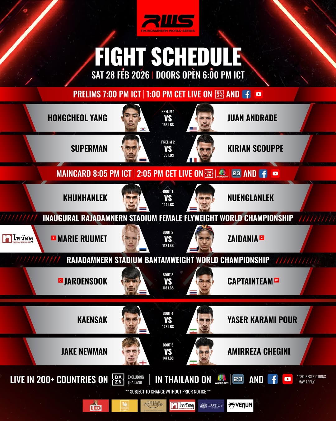 Rajadamnern World Series 183 poster