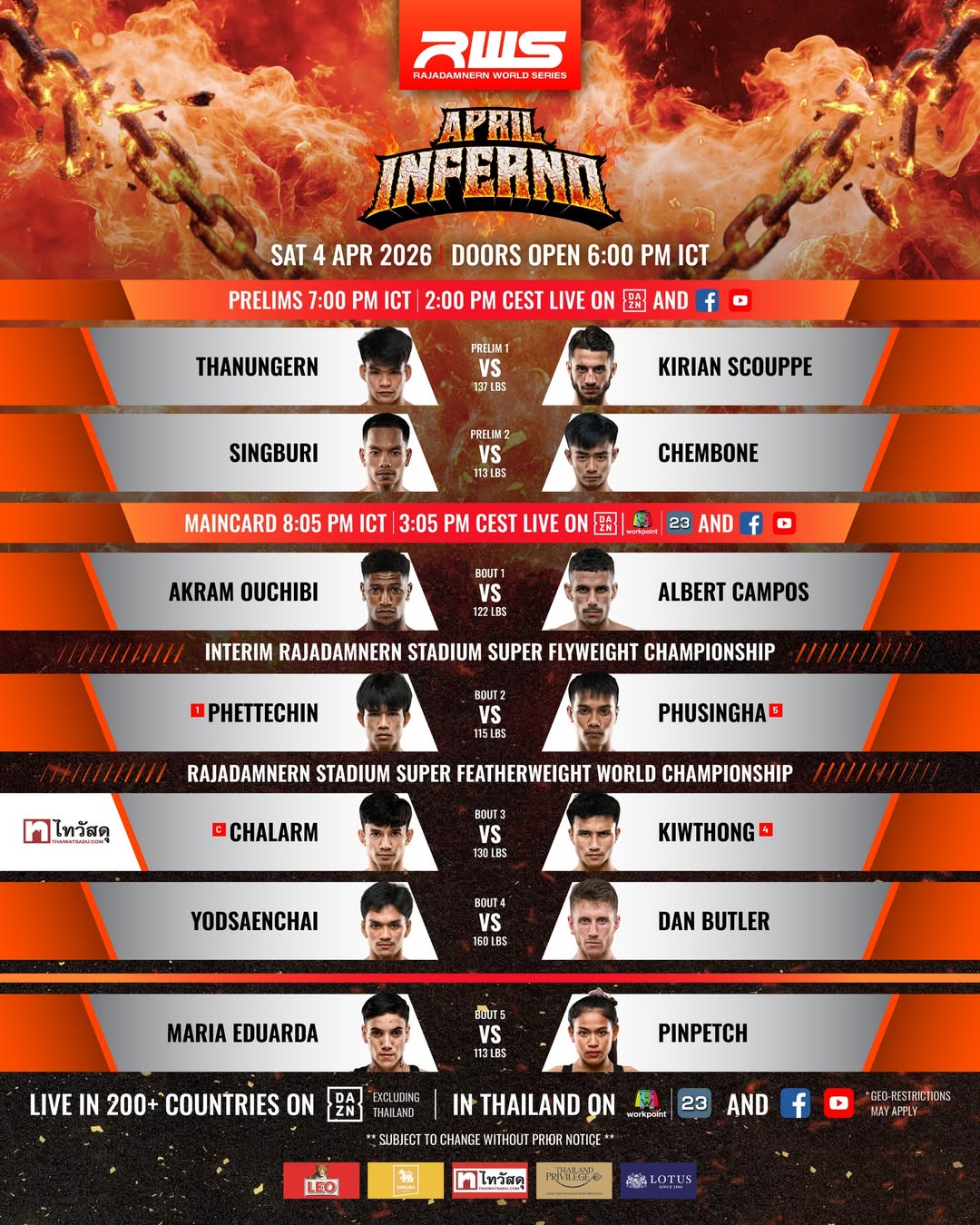 Rajadamnern World Series 188 poster