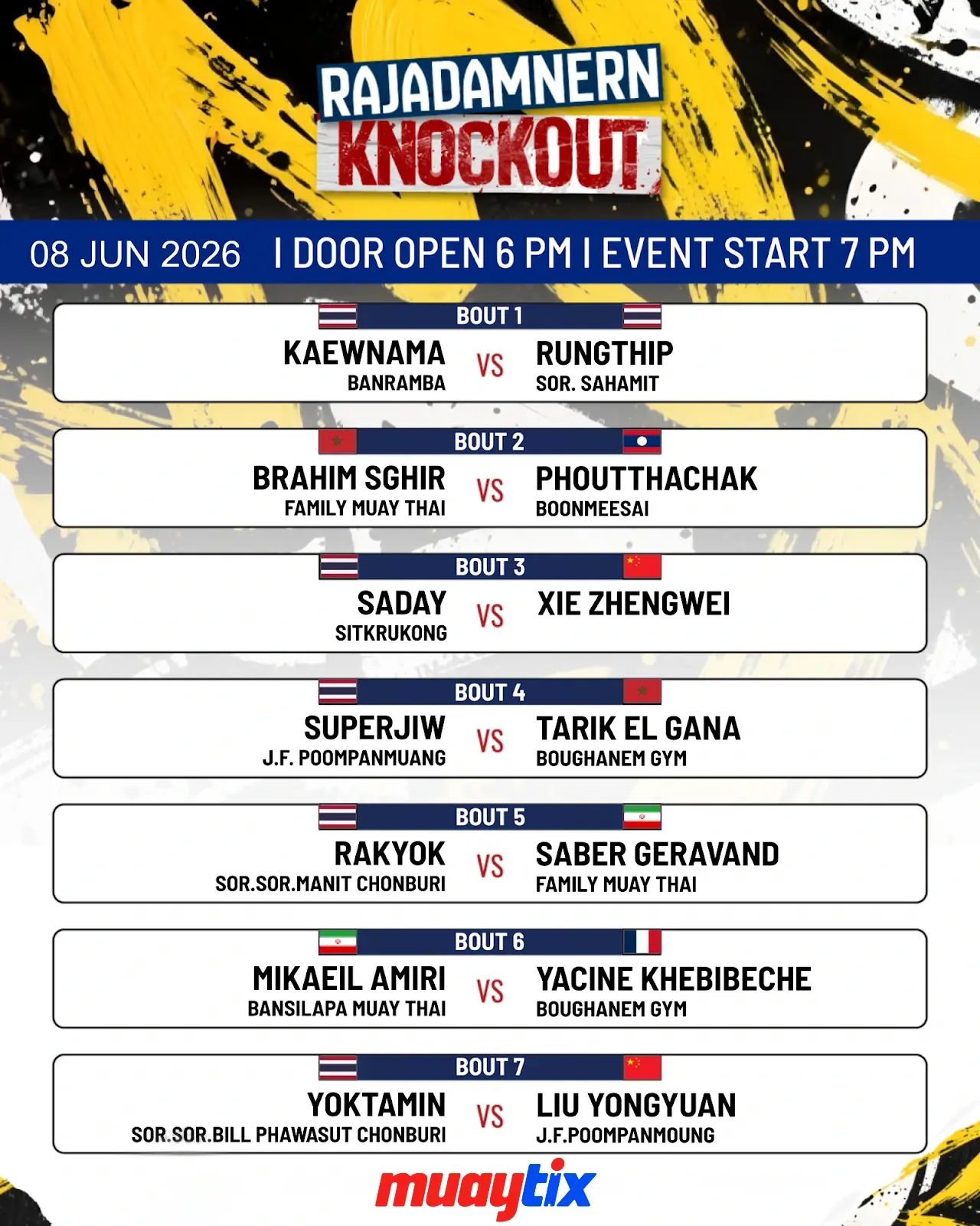 Rajadamnern Knockout (08.06.2026) poster