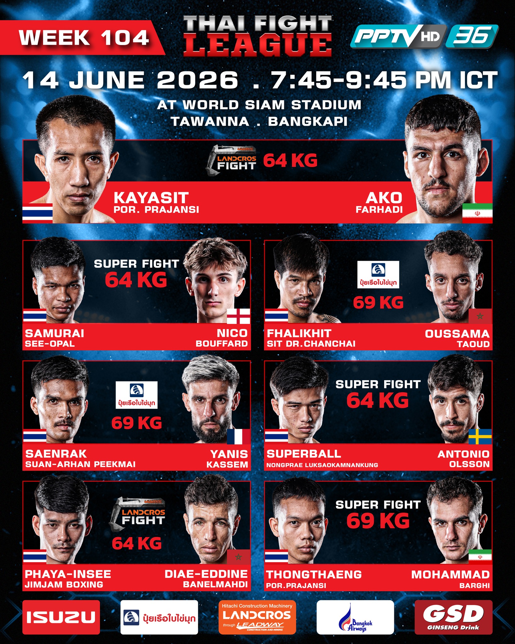 Thai Fight League (14.06.2026) poster