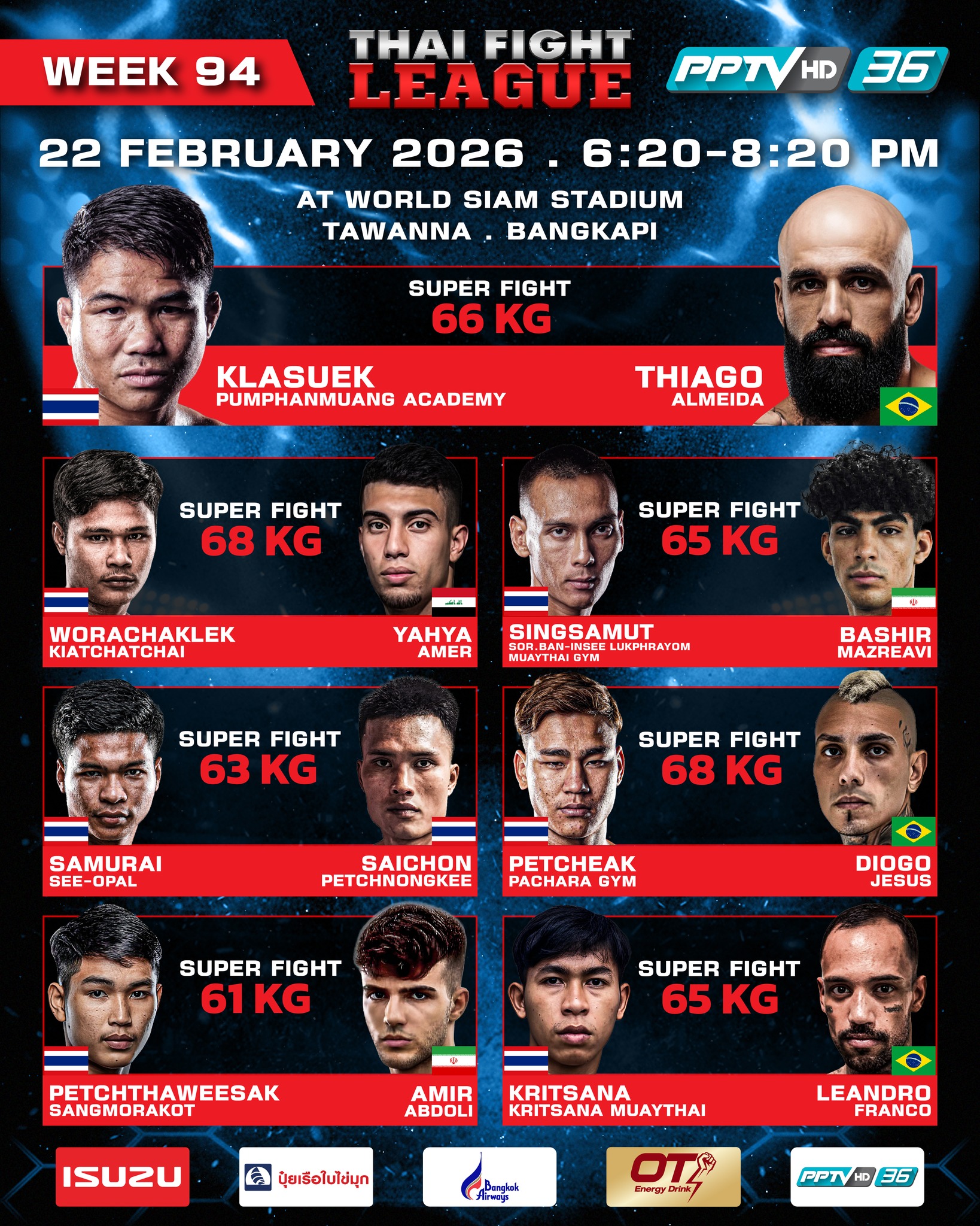 Thai Fight League (22.02.2026) poster