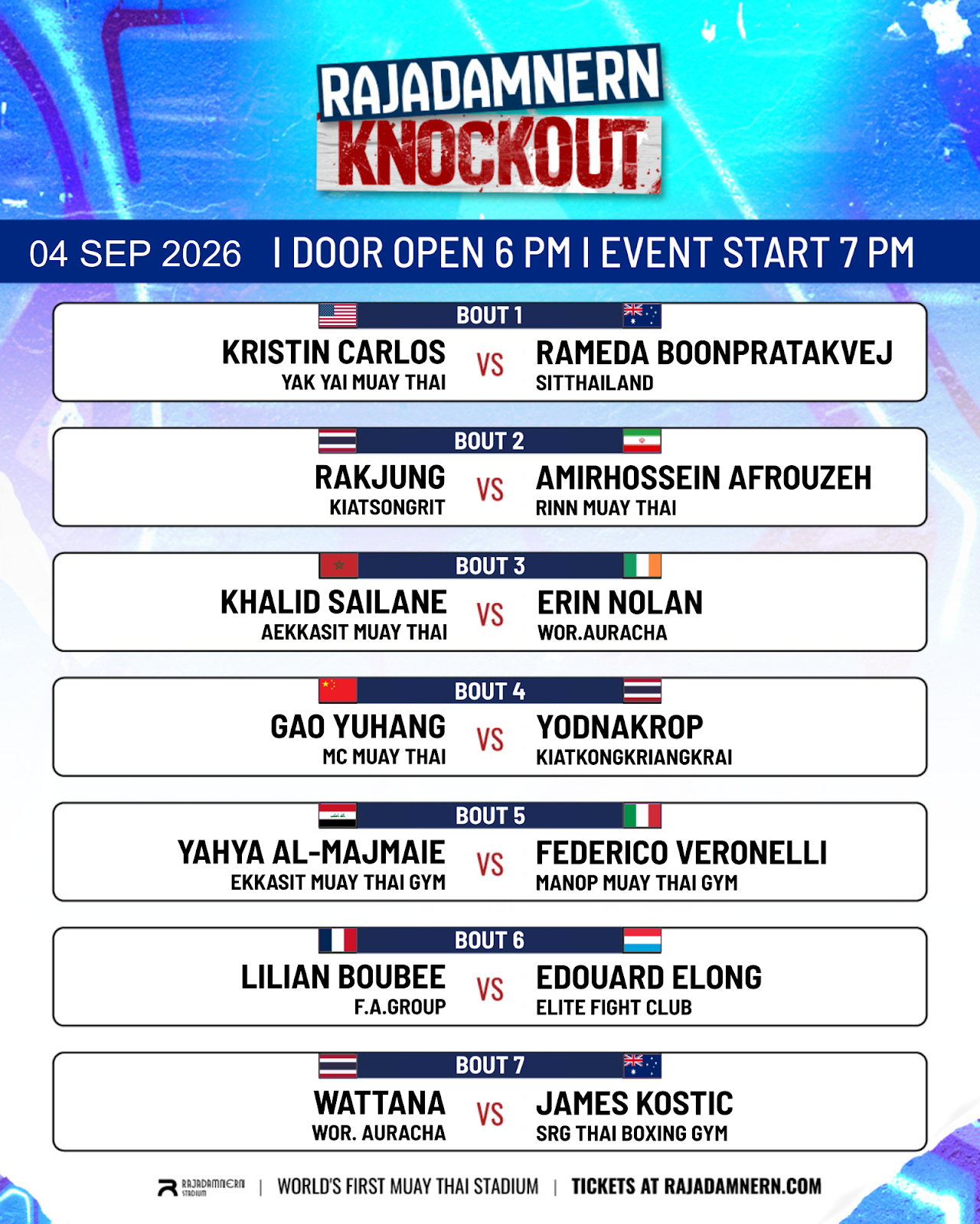 Rajadamnern Knockout (04.09.2026) poster