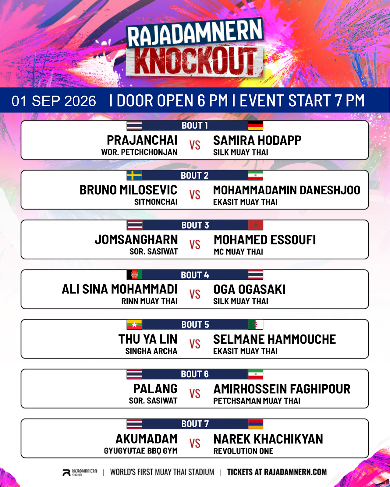 Rajadamnern Knockout (01.09.2026) poster