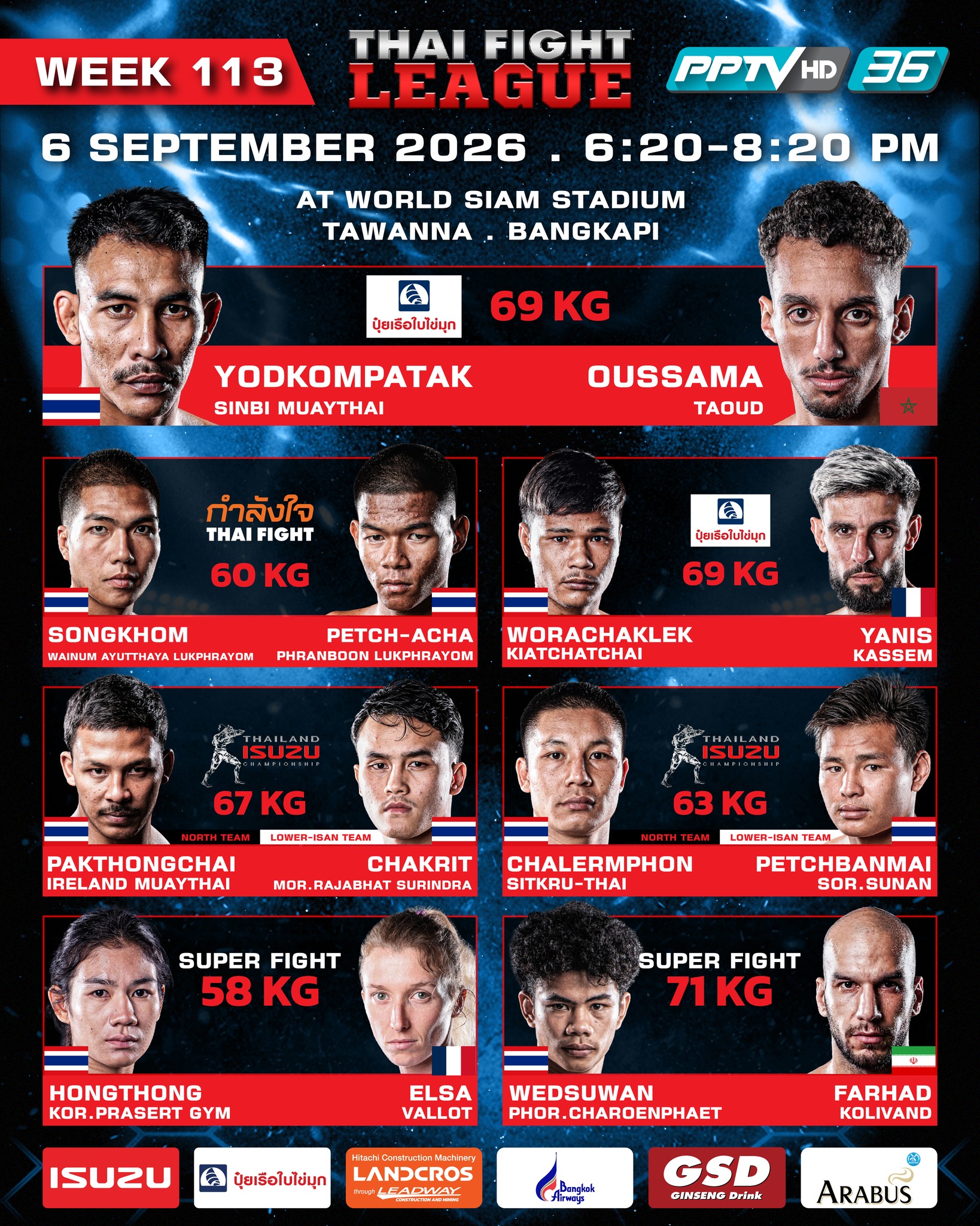 Thai Fight League 113 poster