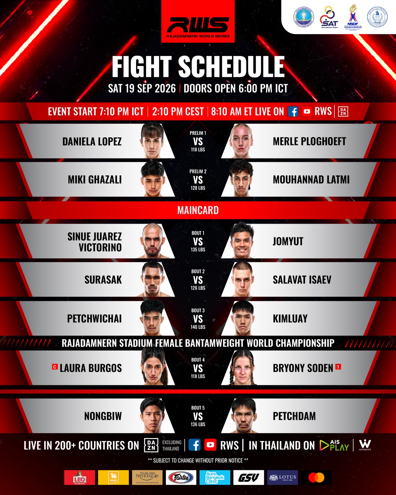 Rajadamnern World Series 212 poster