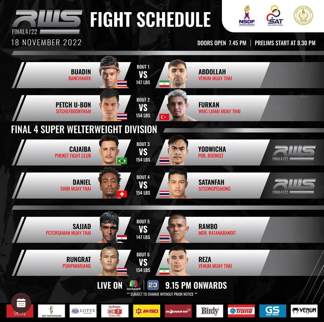Rajadamnern World Series 18 poster