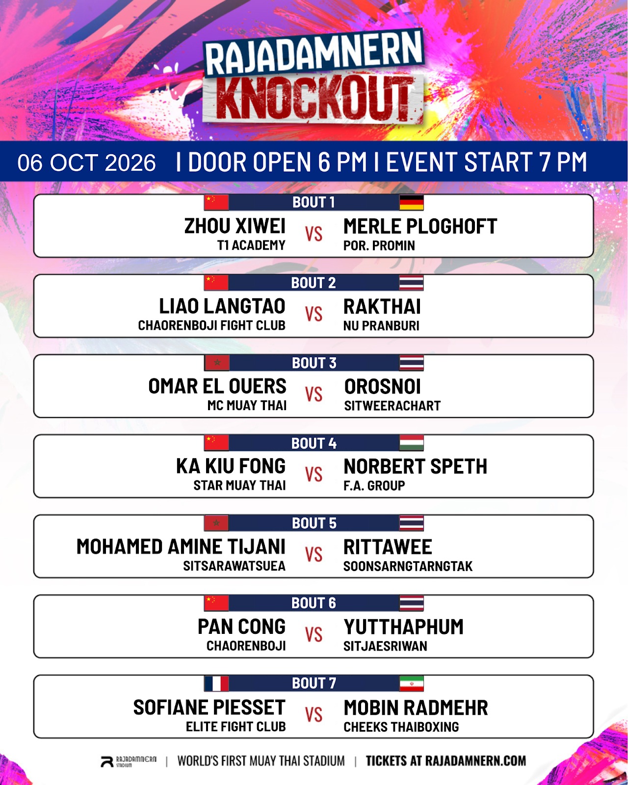 Rajadamnern Knockout (06.10.2026) poster