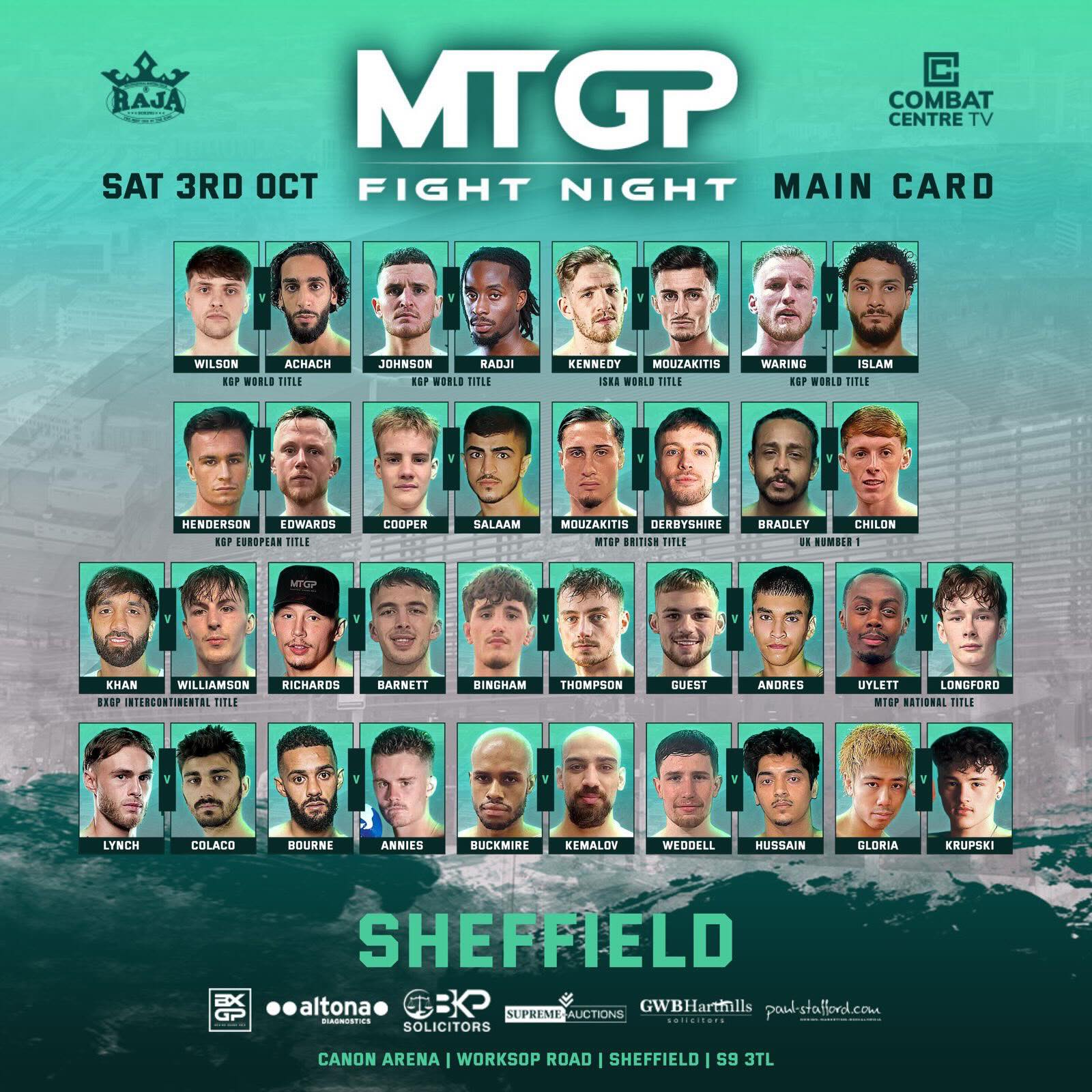 MTGP Fight Night - Sheffield poster
