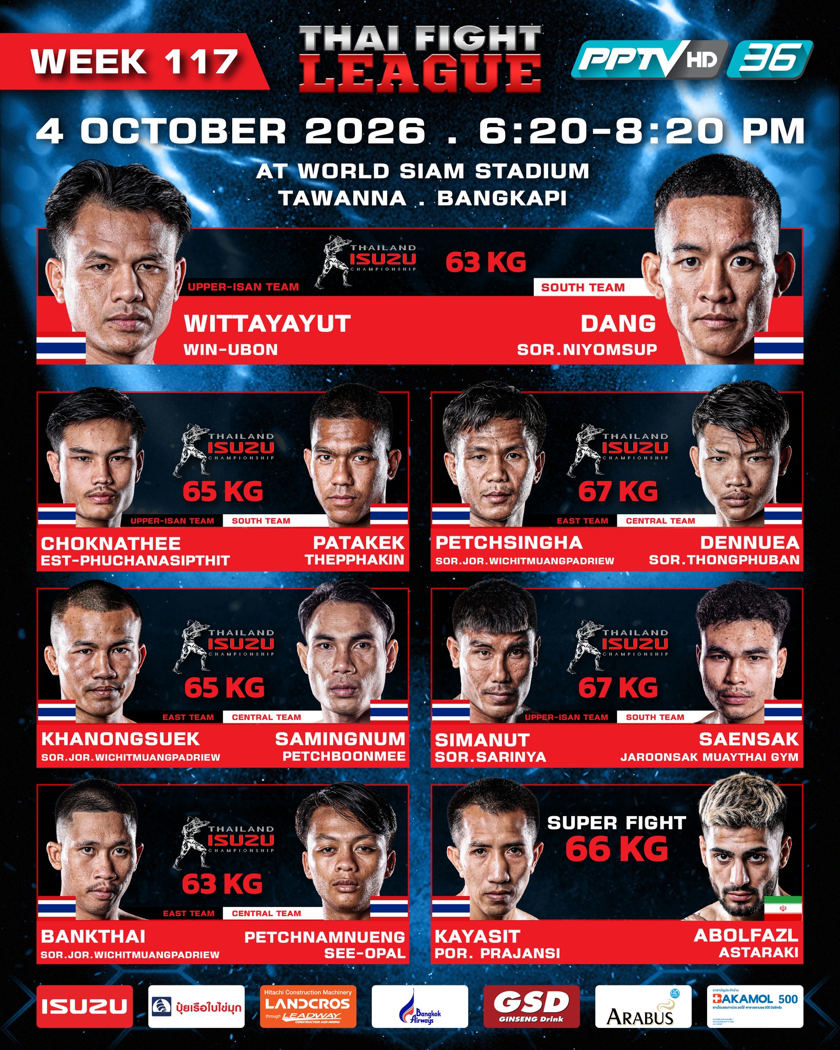Thai Fight League 117 poster