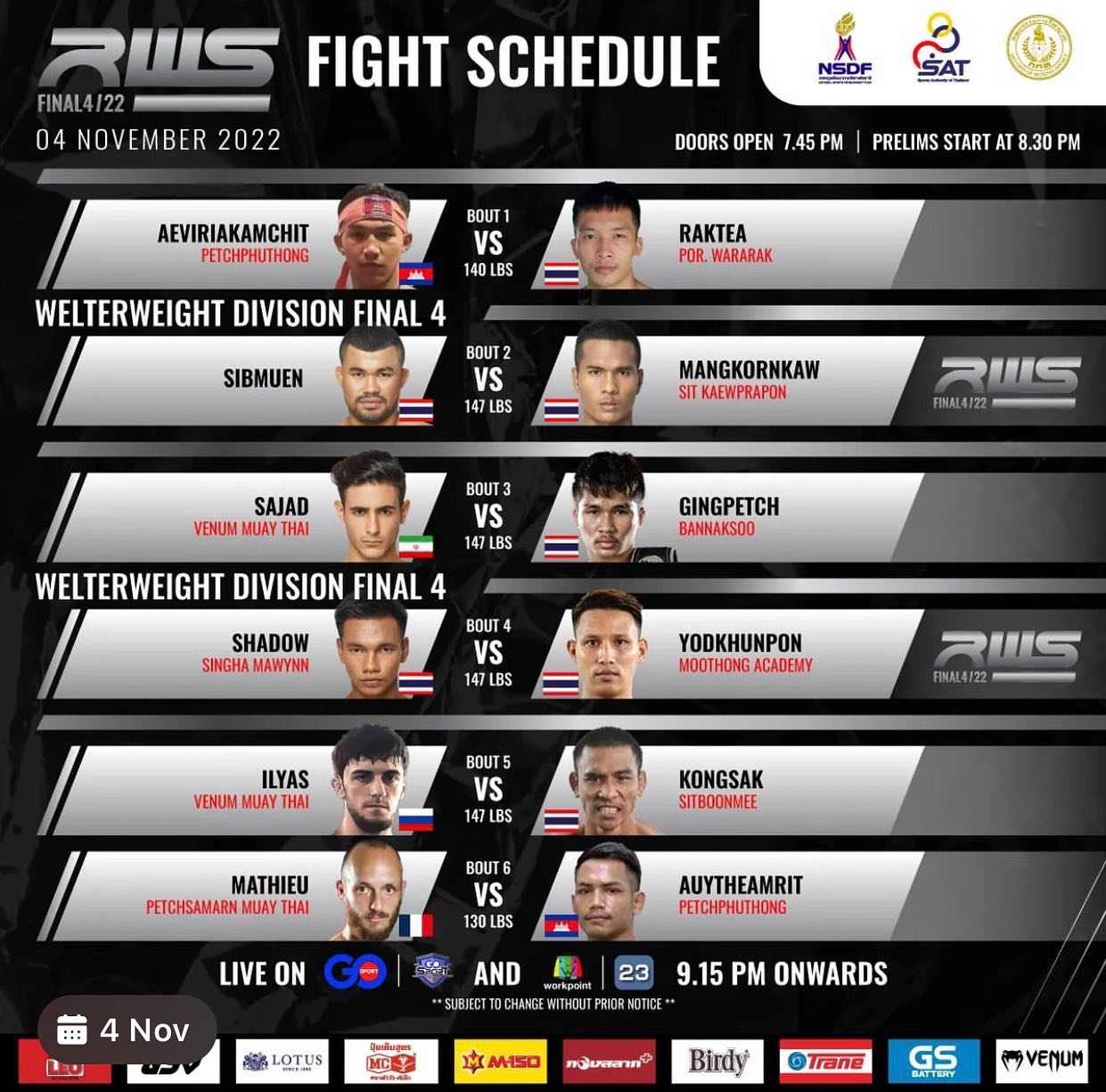 Rajadamnern World Series 16 poster