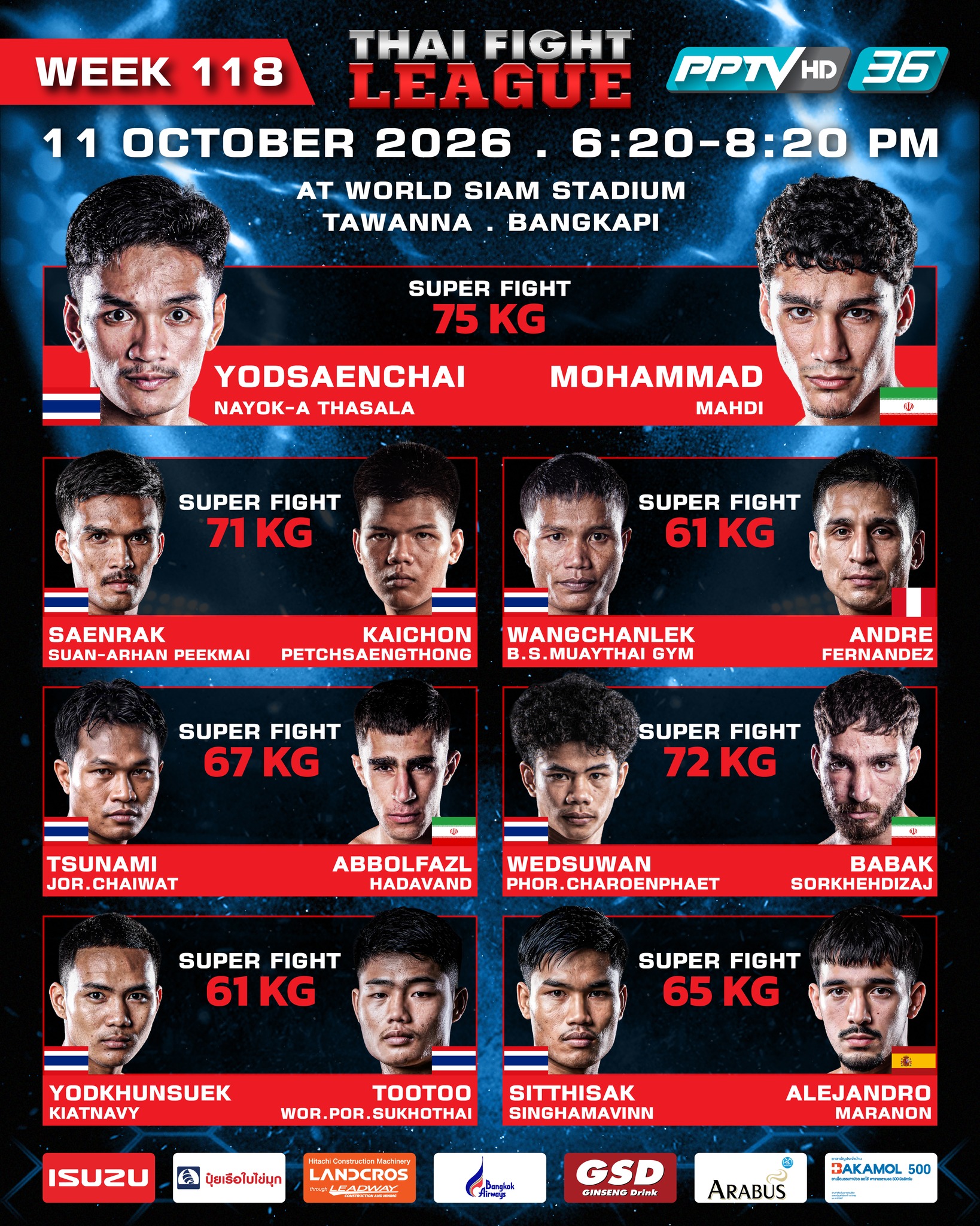 Thai Fight League 118 poster