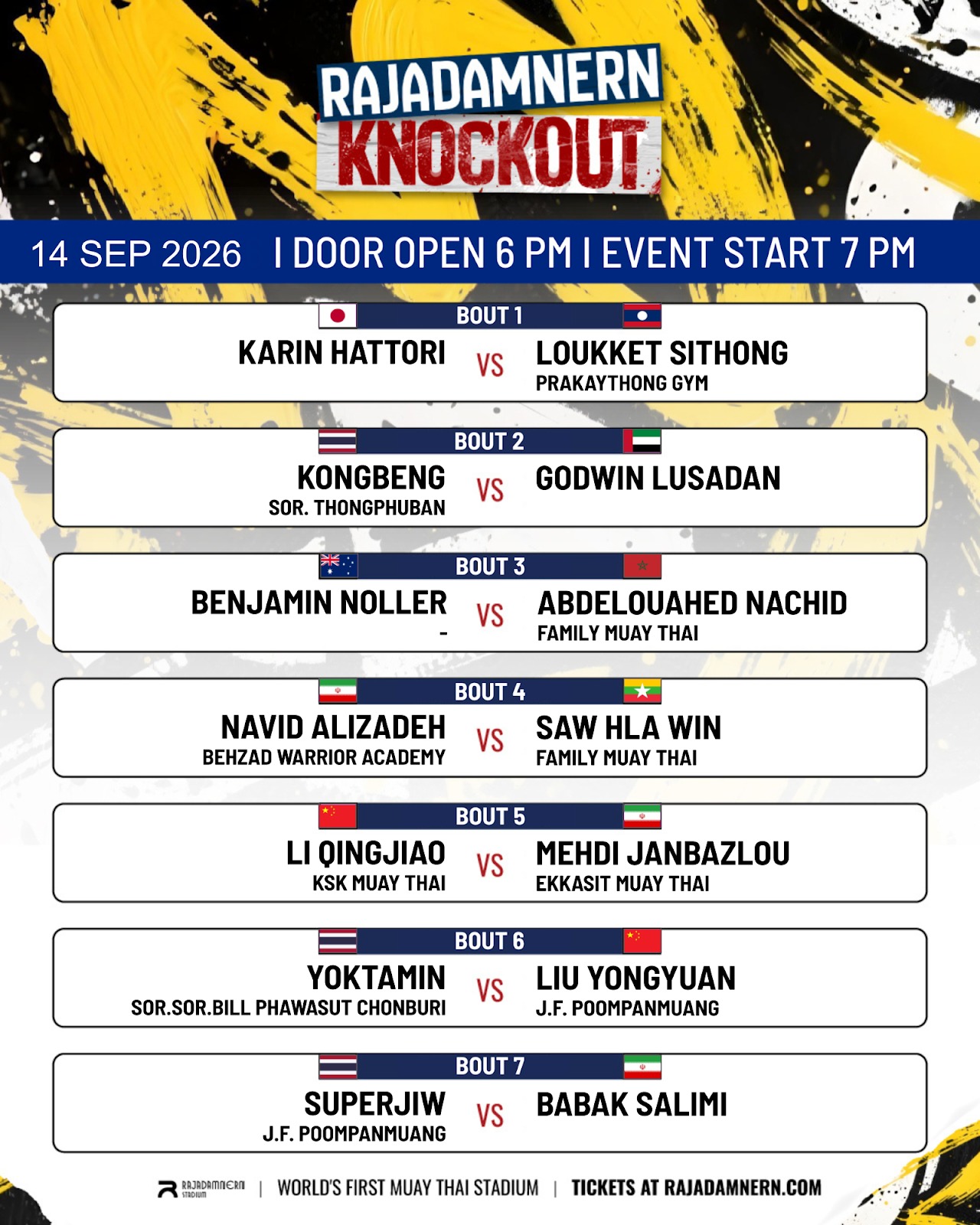 Rajadamnern Knockout (14.09.2026) poster
