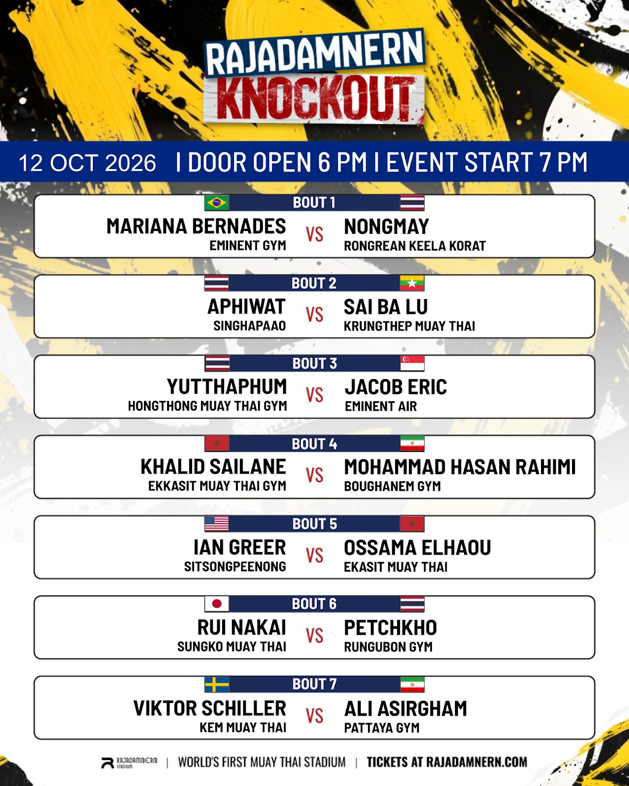 Rajadamnern Knockout (12.10.2026) poster