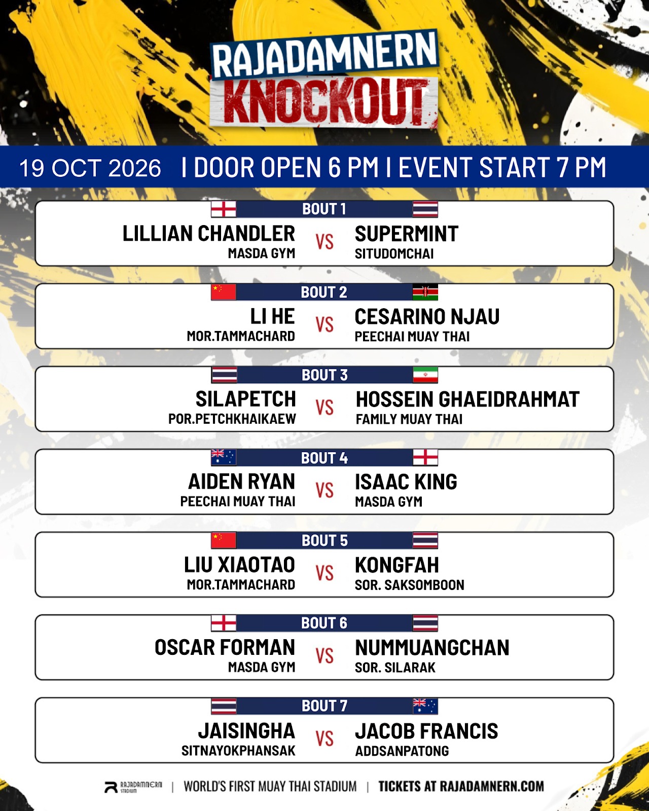Rajadamnern Knockout (19.10.2026) poster