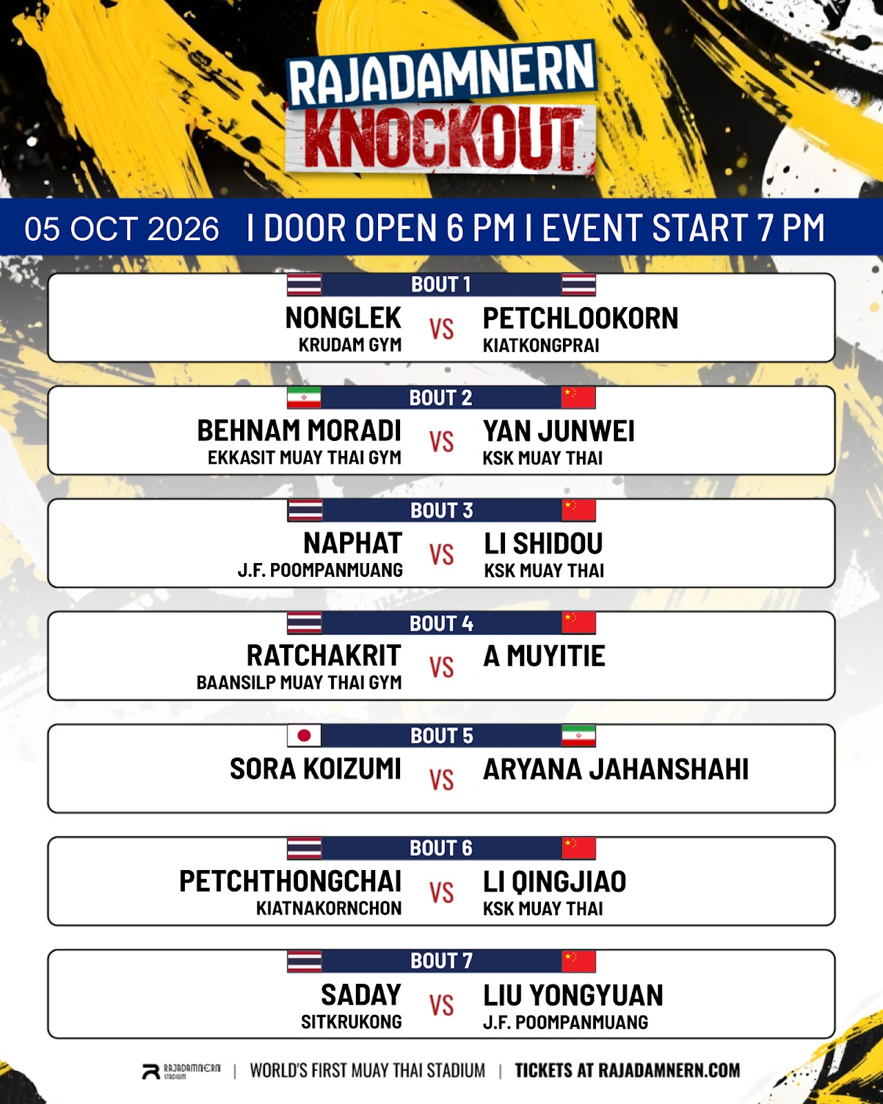 Rajadamnern Knockout (05.10.2026) poster