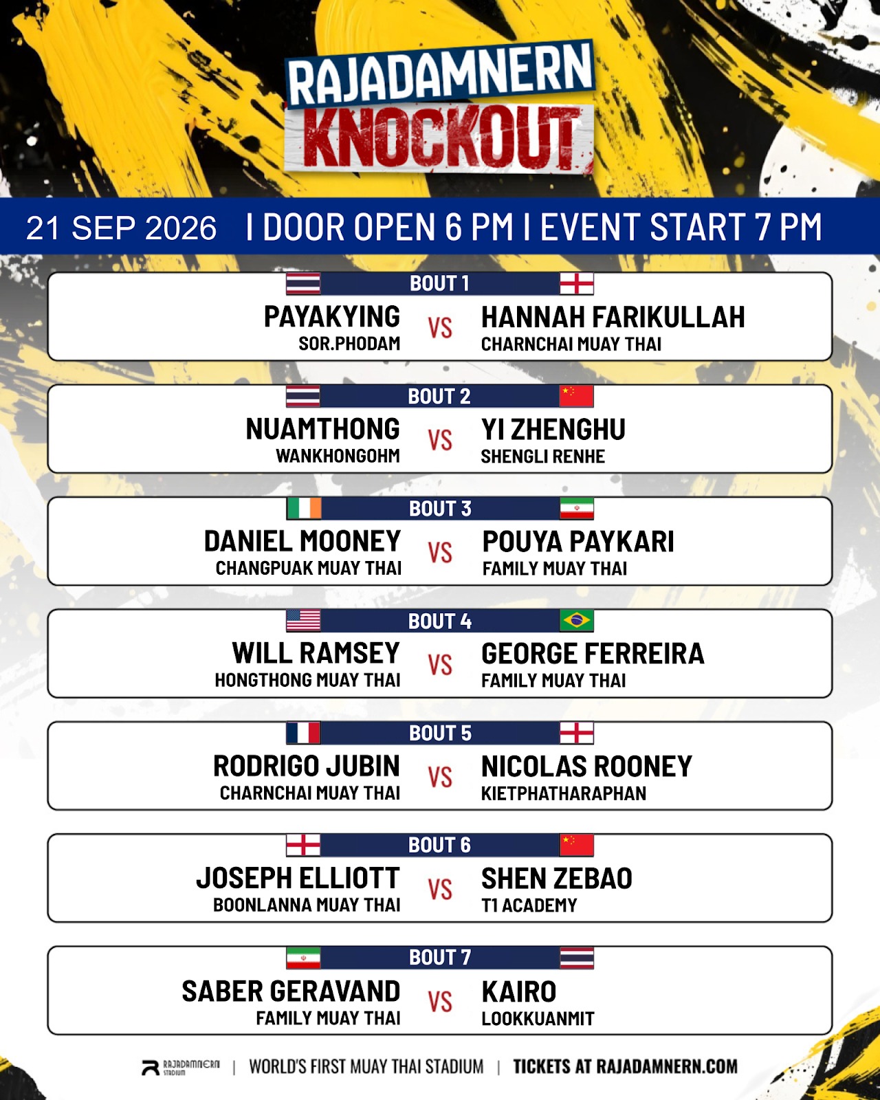 Rajadamnern Knockout (21.09.2026) poster