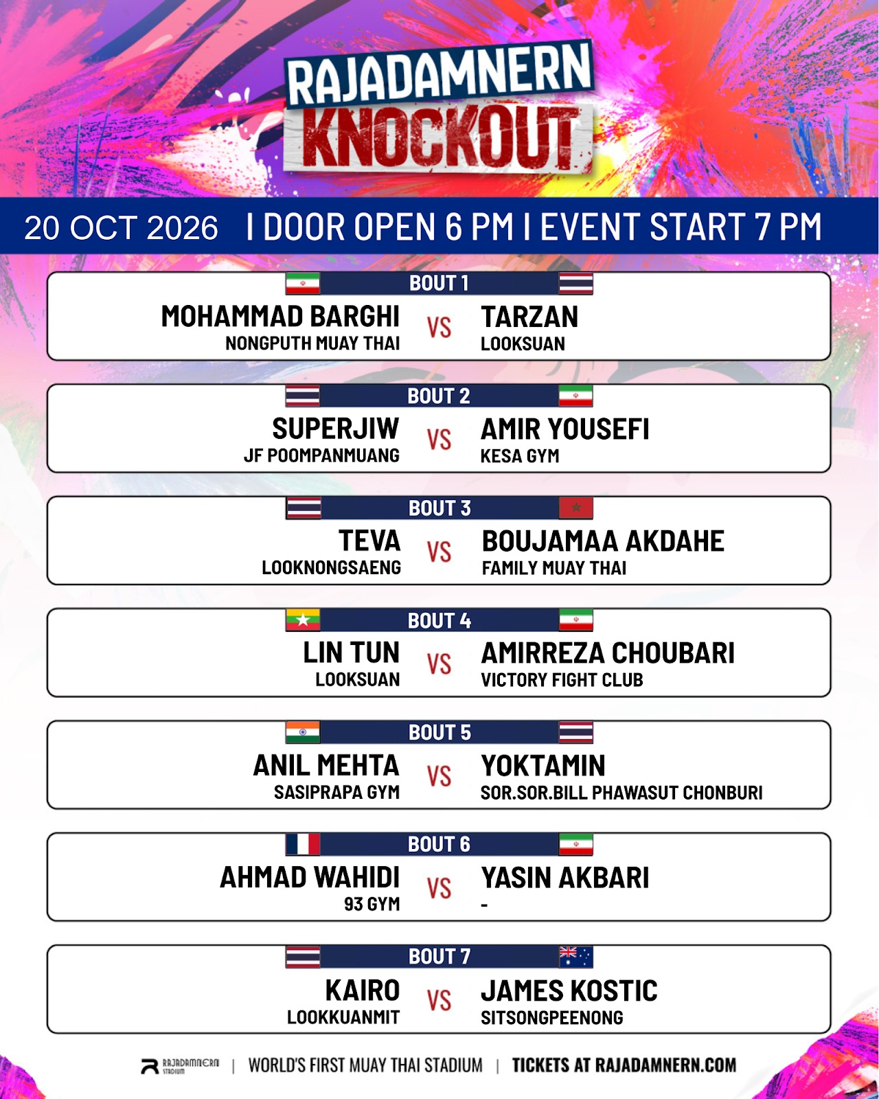 Rajadamnern Knockout (20.10.2026) poster