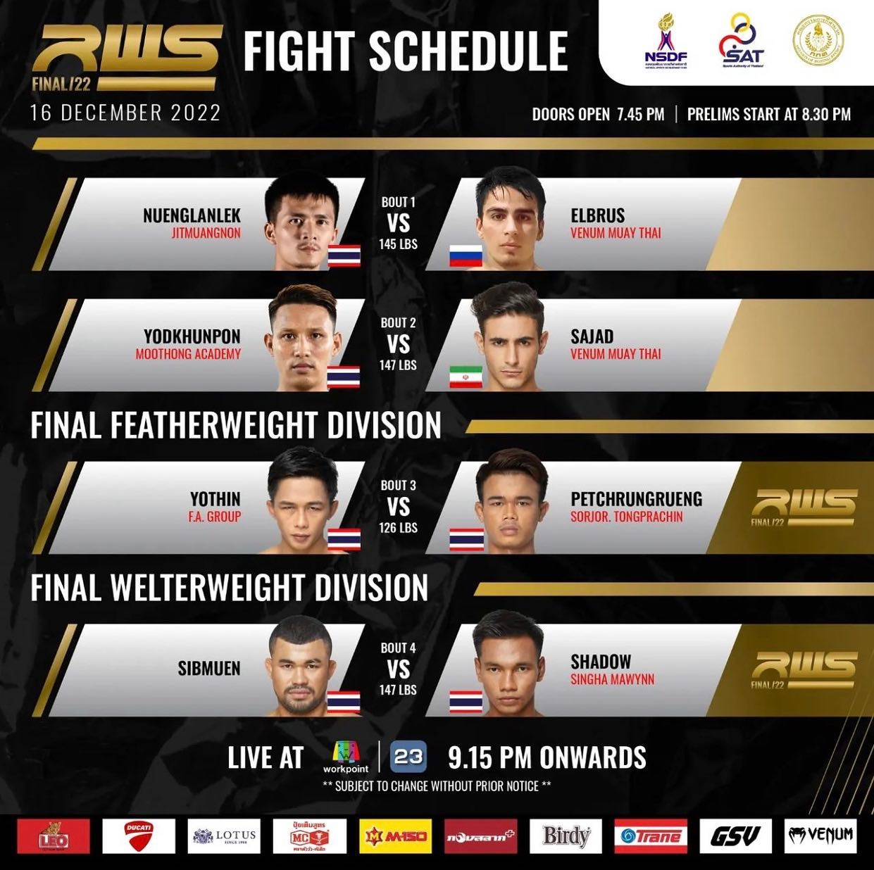 Rajadamnern World Series 22 poster