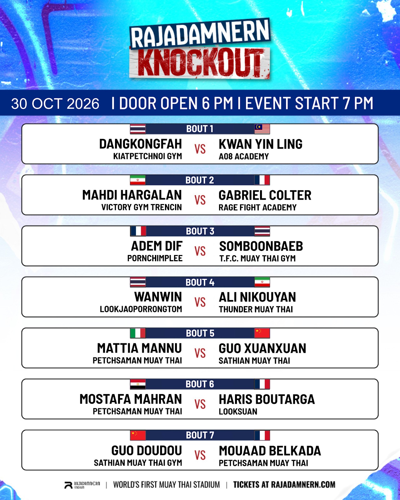 Rajadamnern Knockout (30.10.2026) poster