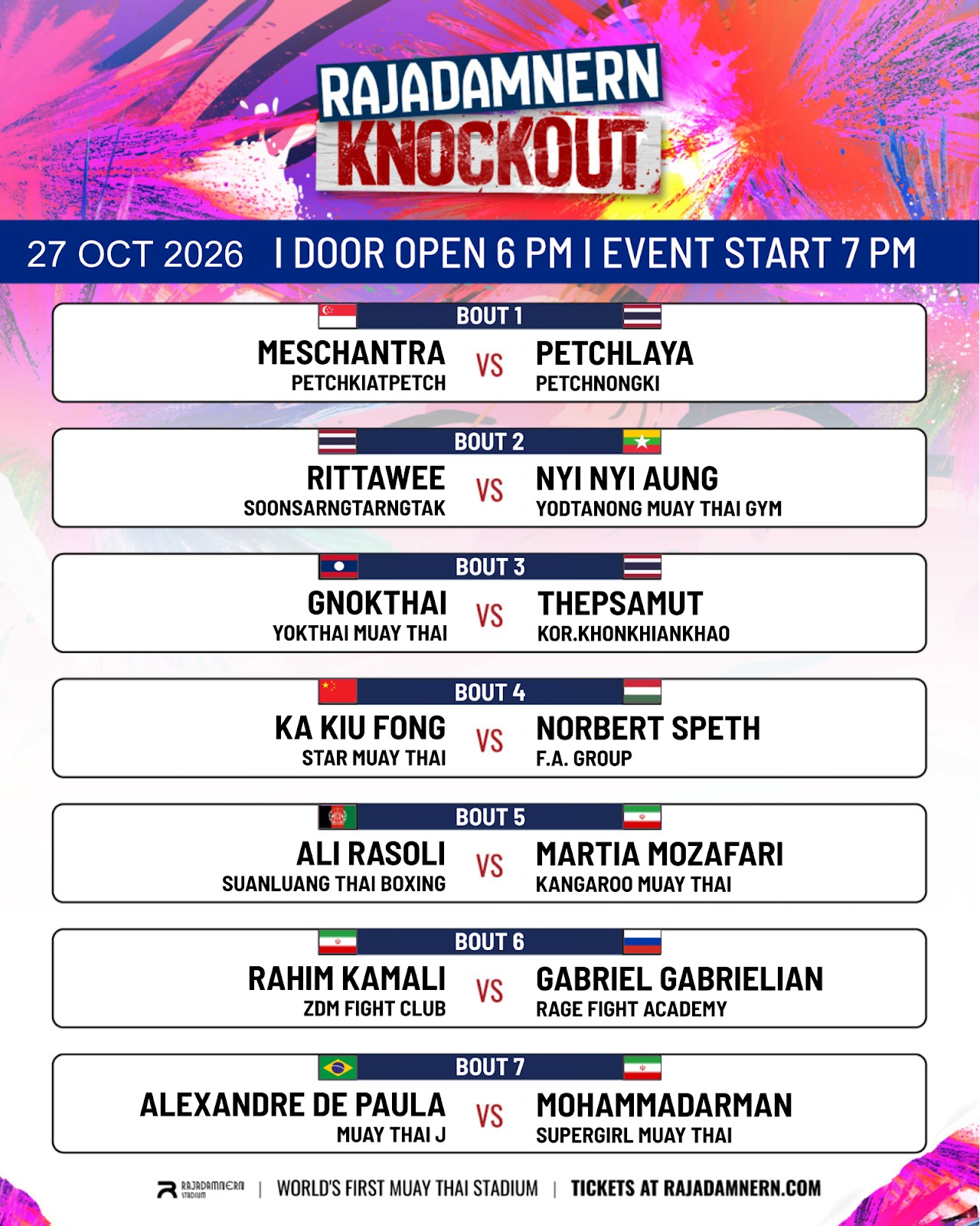Rajadamnern Knockout (27.10.2026) poster