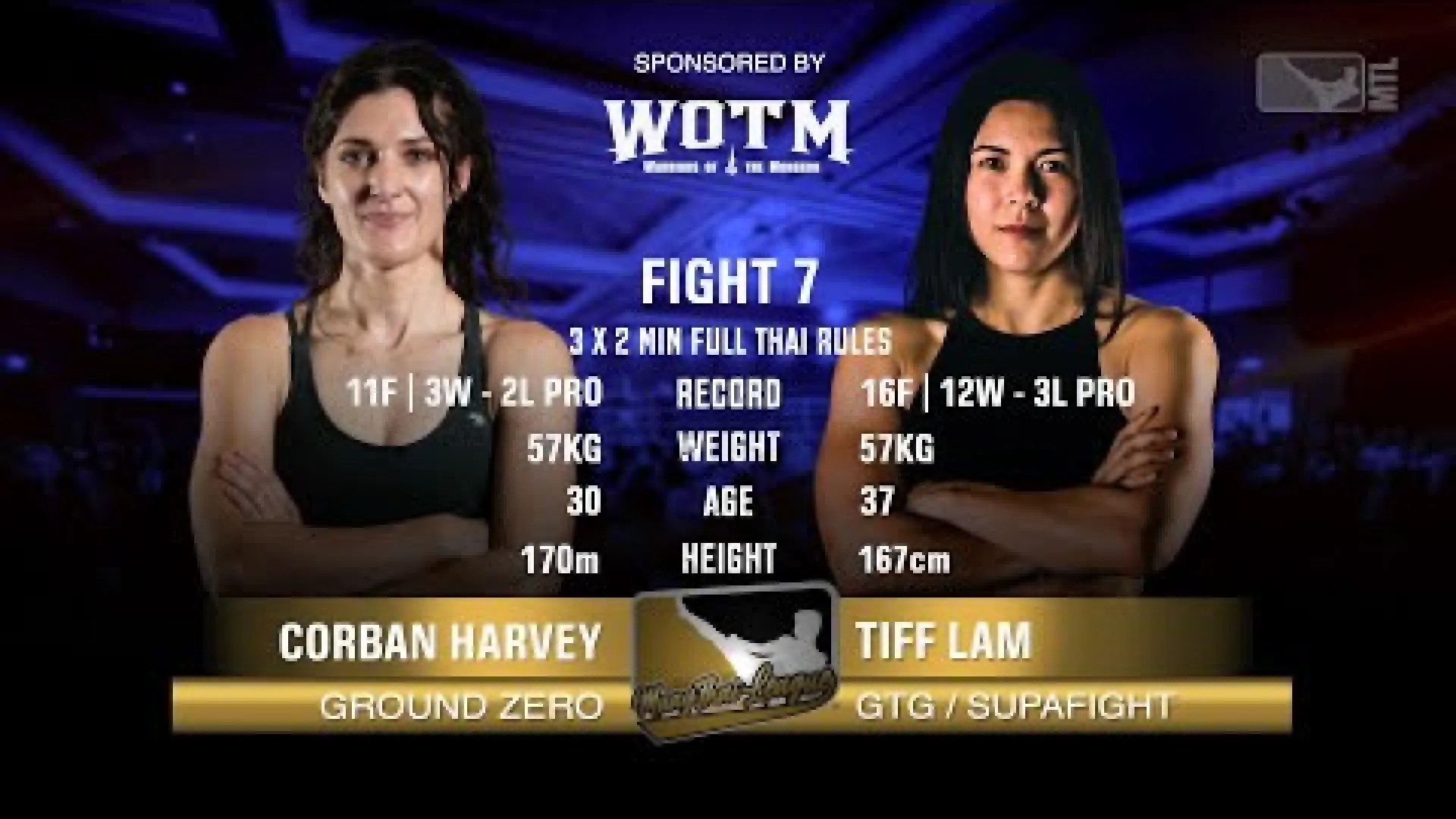 Corban Harvey vs Tiff Lam (Fight Video)