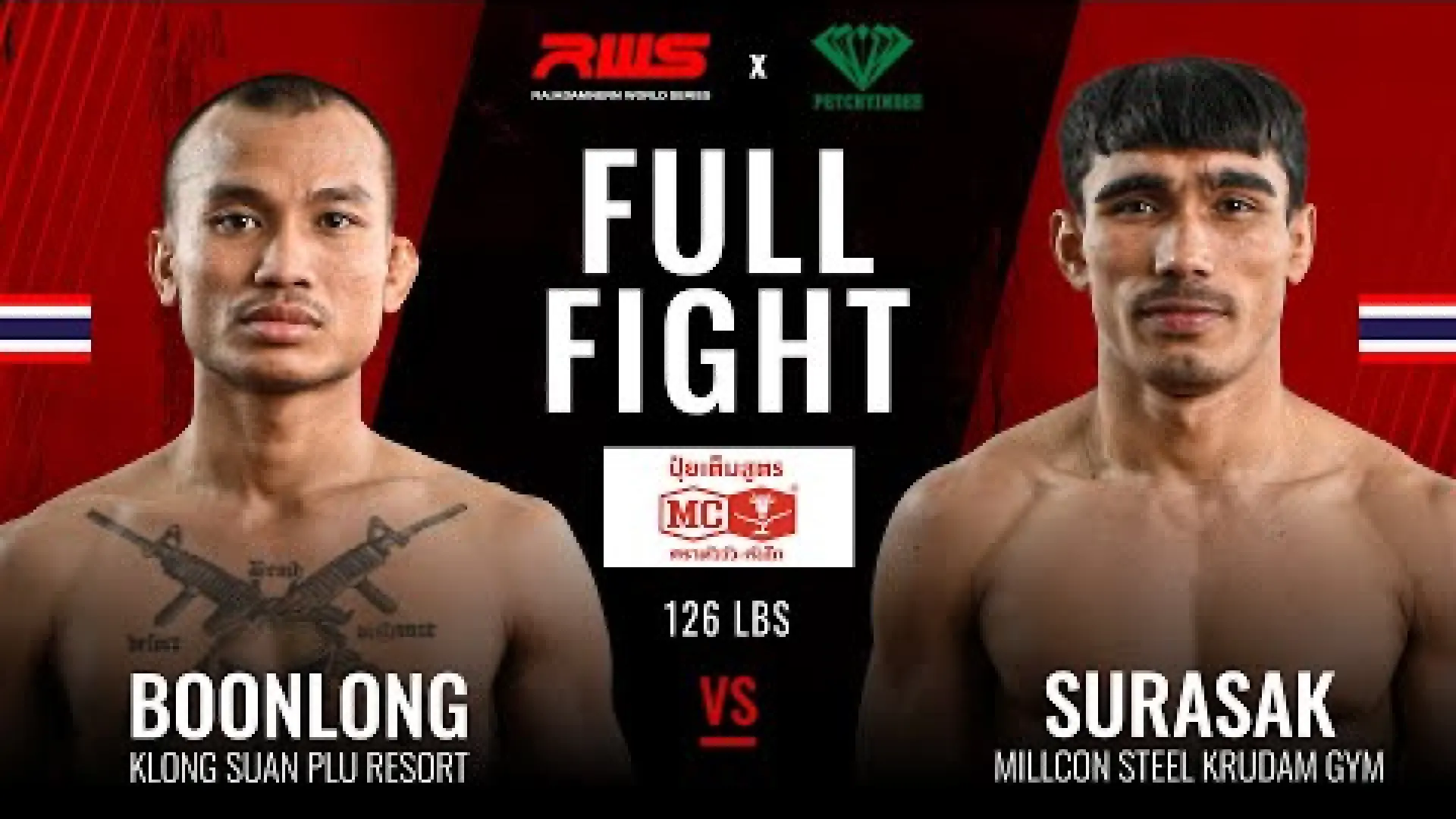Boonlong Klongsuanpluresort vs Surasak MillconSteelKruDamGym (Fight Video)